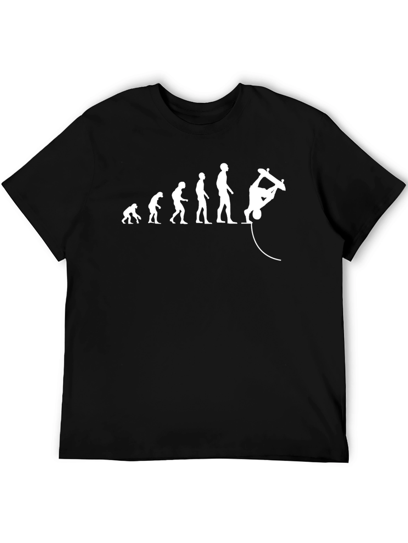 Black Evolution Skateboard T-Shirt - Black Cotton Tee view 5