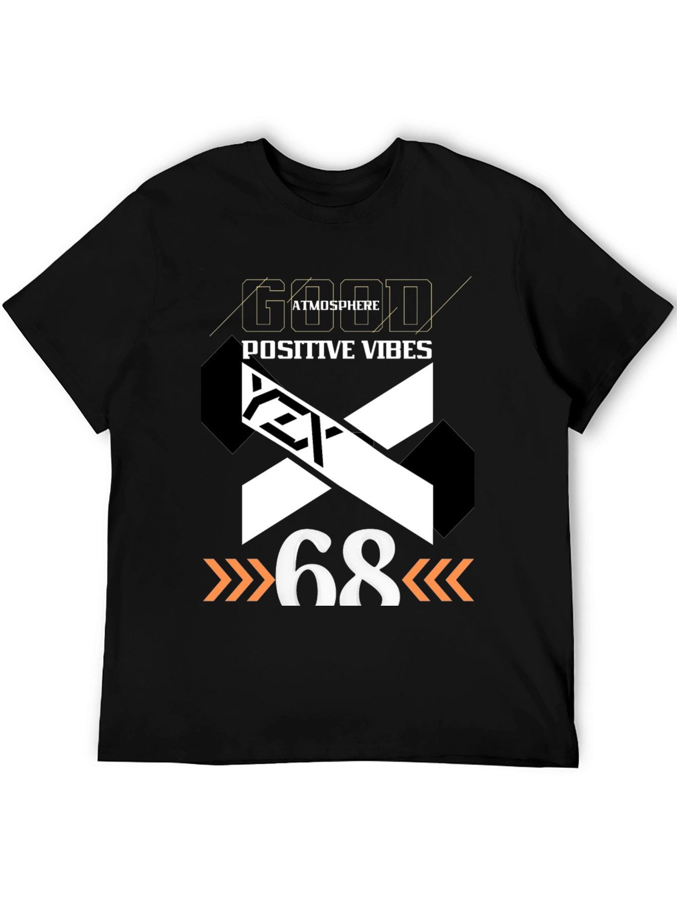 Black Good Atmosphere Positive Vibes Graphic Tee view 5