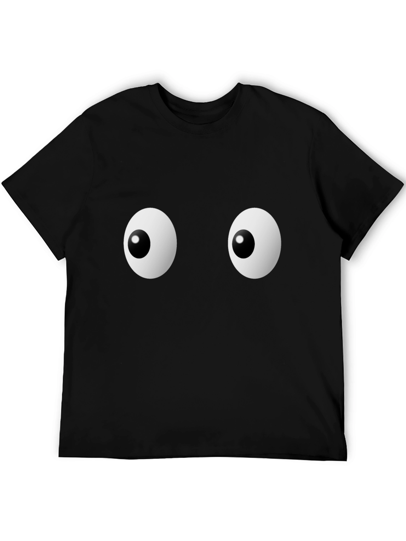 Black Funny Googly Eyes Graphic Black T-Shirt view 5