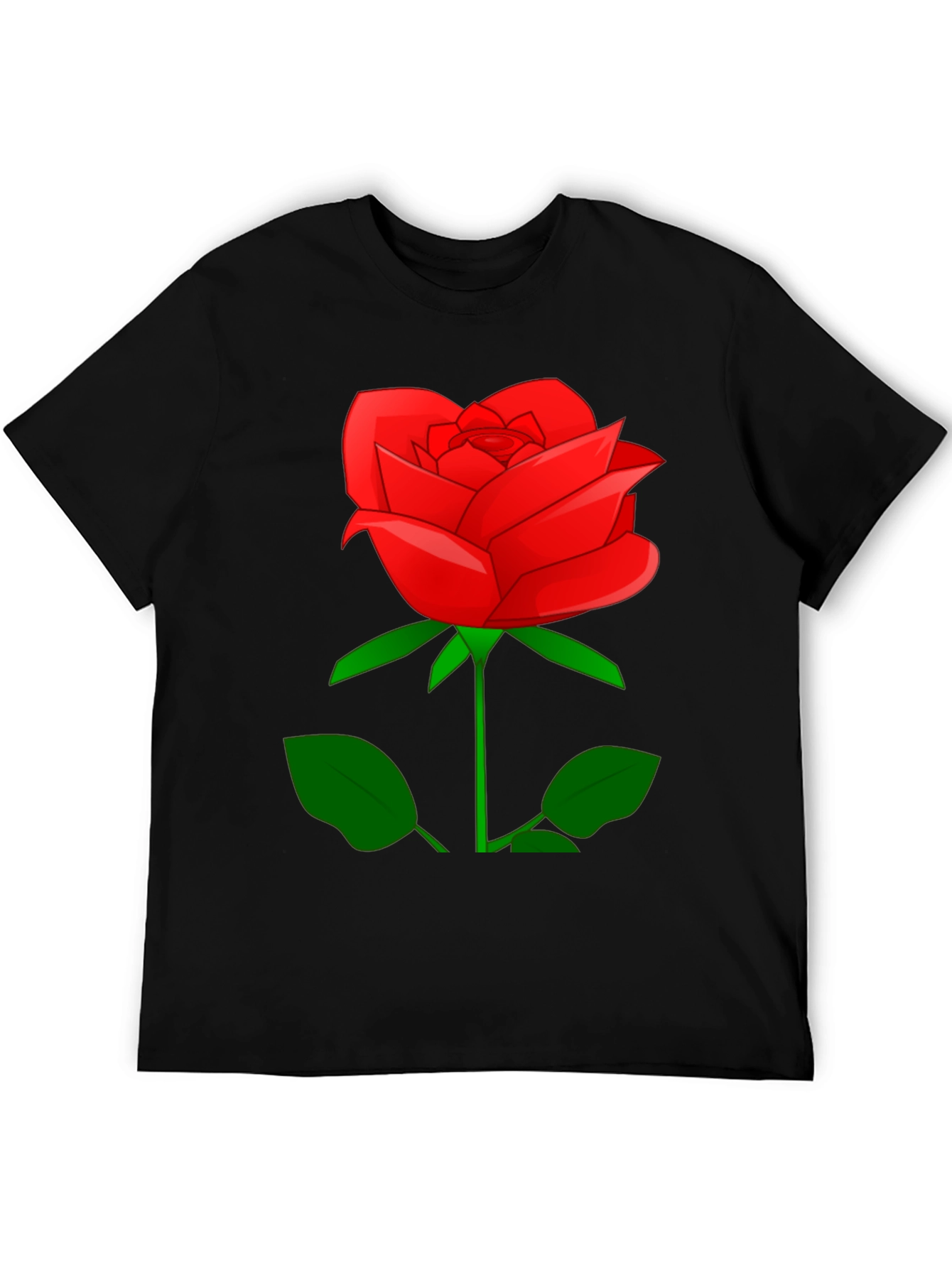 Black Red Rose Graphic Tee - Stylish Floral Print Shirt view 5
