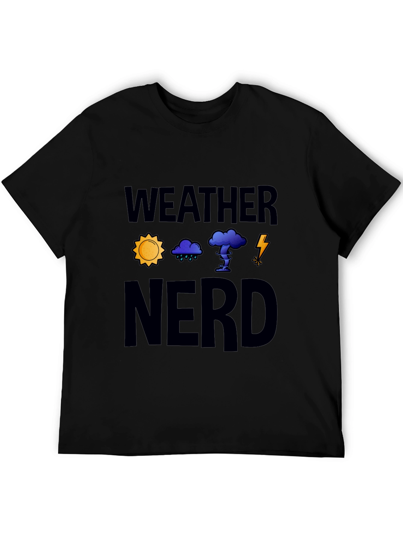 Black Weather Nerd Graphic T-Shirt - Black view 5