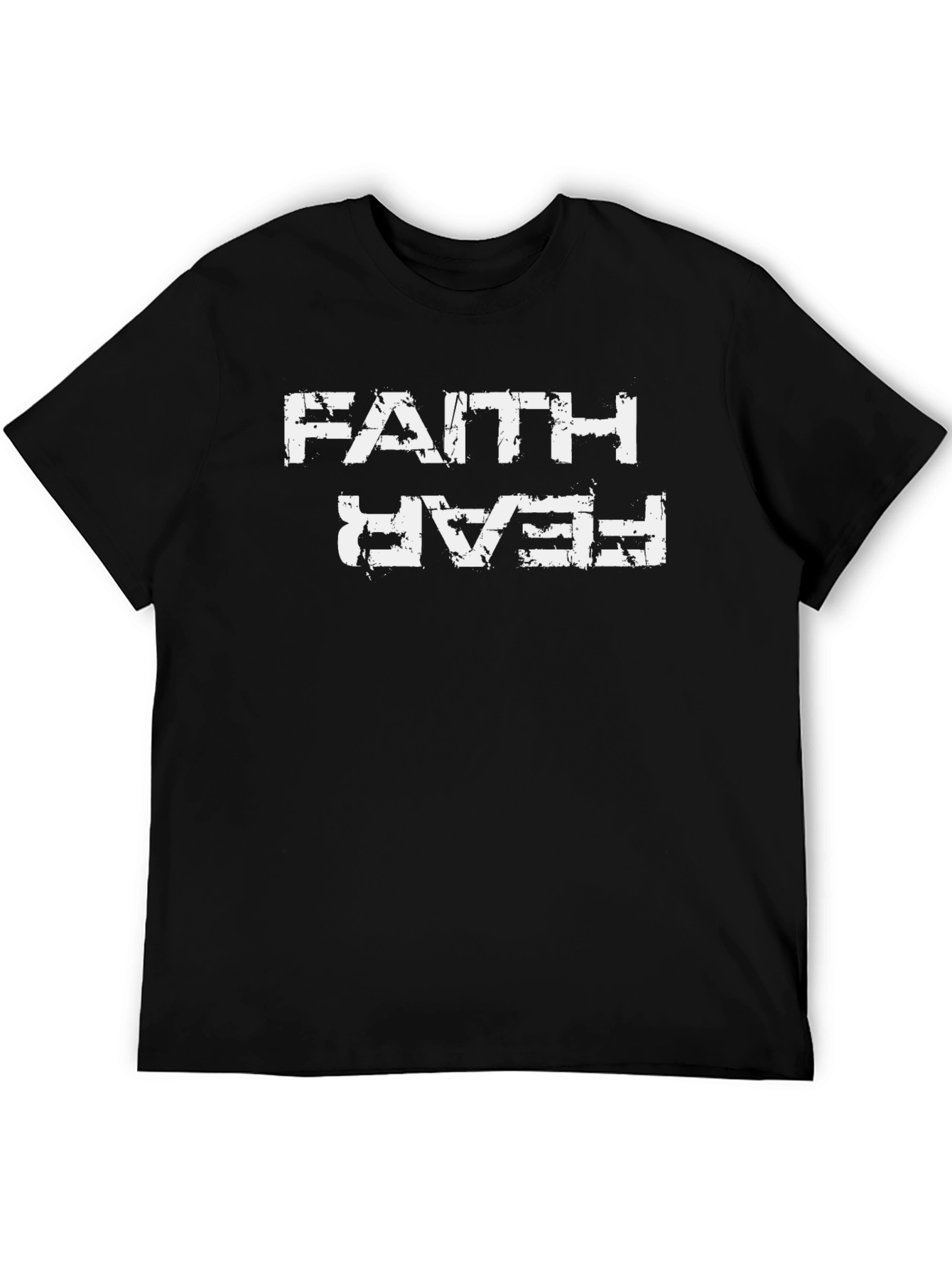 Black Faith Over Fear Graphic Tee - Black Cotton Blend view 5