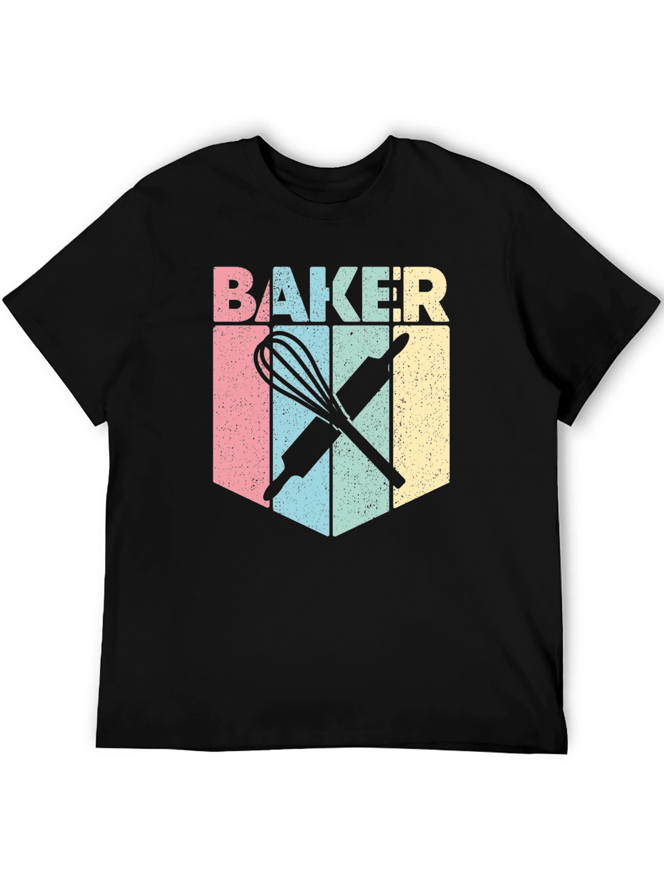 Black Baker T-Shirt - Retro Baking Design Tee view 5