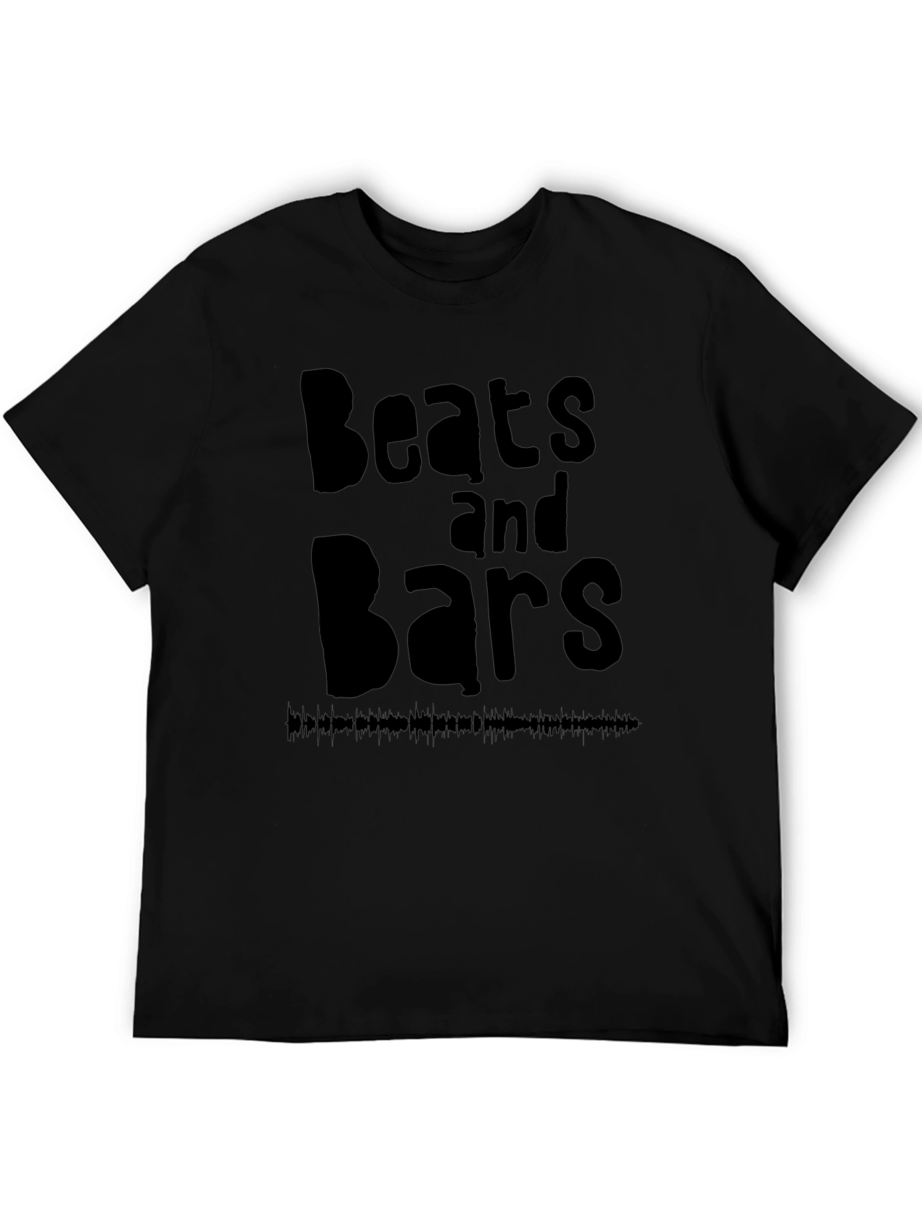 Black Beats and Bars Black Graphic T-Shirt view 5