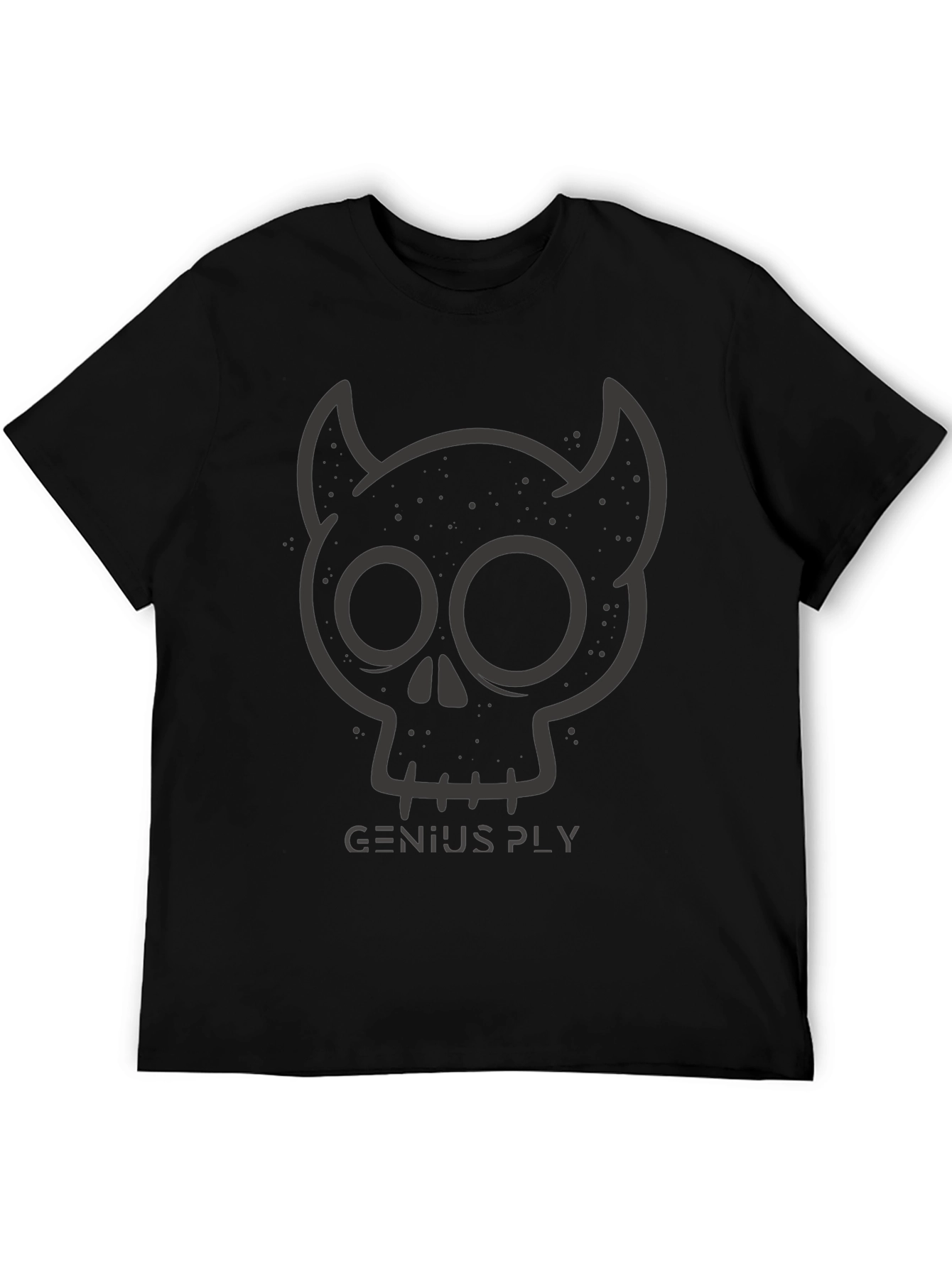 Black Genius Ply Devil Skull Graphic Tee - Men's Black T-Shirt view 5