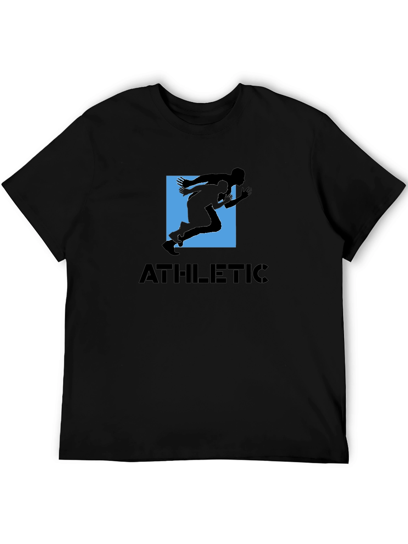 Black Athletic Graphic Tee - Black Cotton Blend Shirt view 5