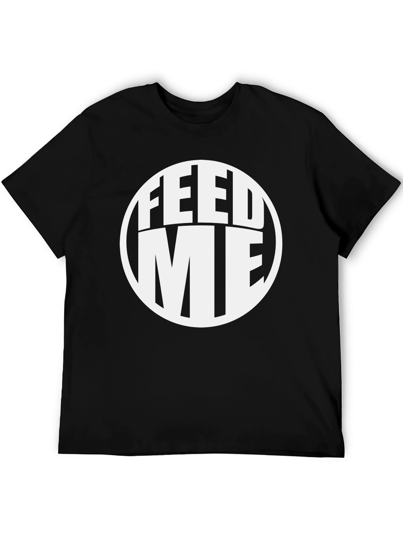 Black Feed Me Graphic Tee - Black Casual T-Shirt view 5