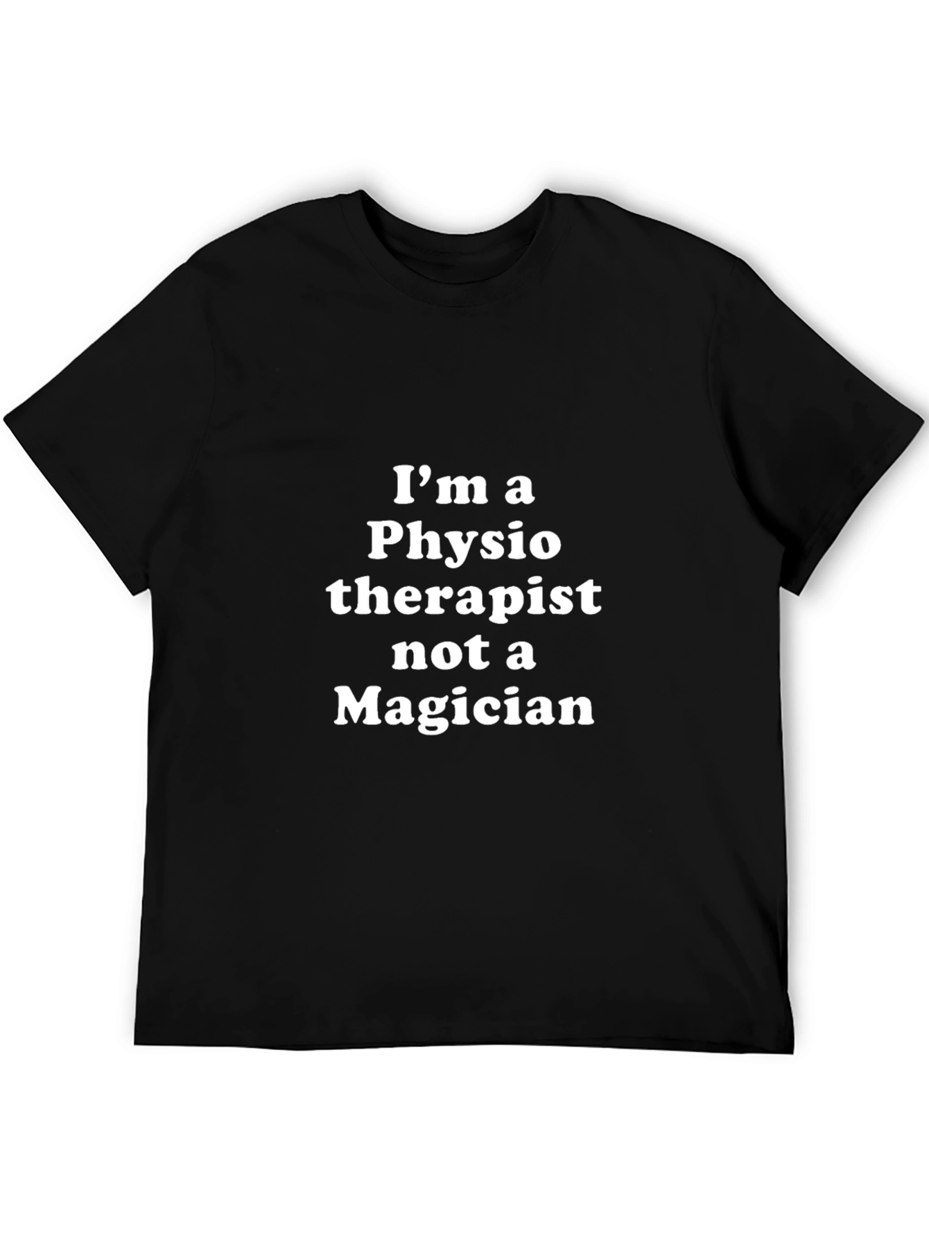 Black Physiotherapist Graphic T-Shirt - Black Crew Neck view 5