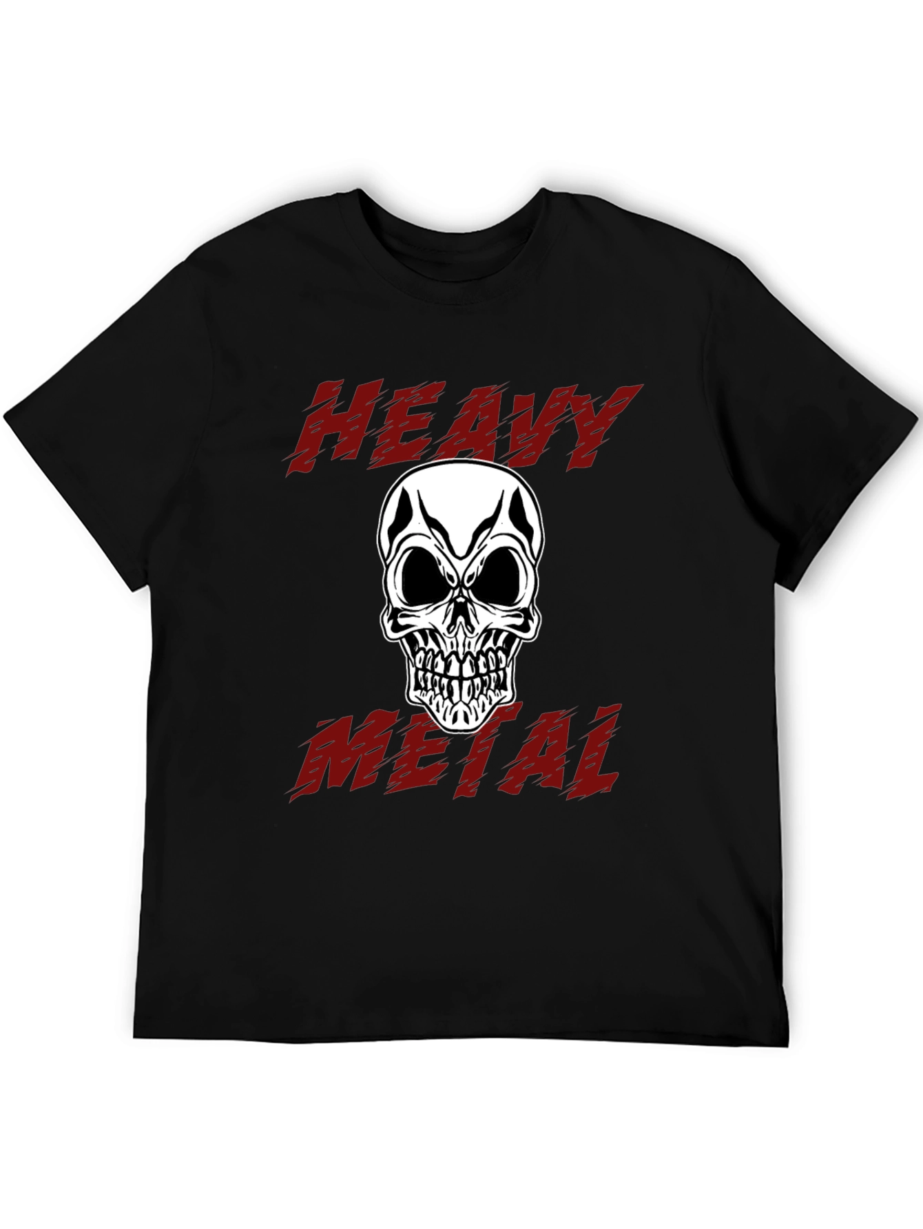 Black Heavy Metal Skull Graphic Tee - Black Cotton view 5
