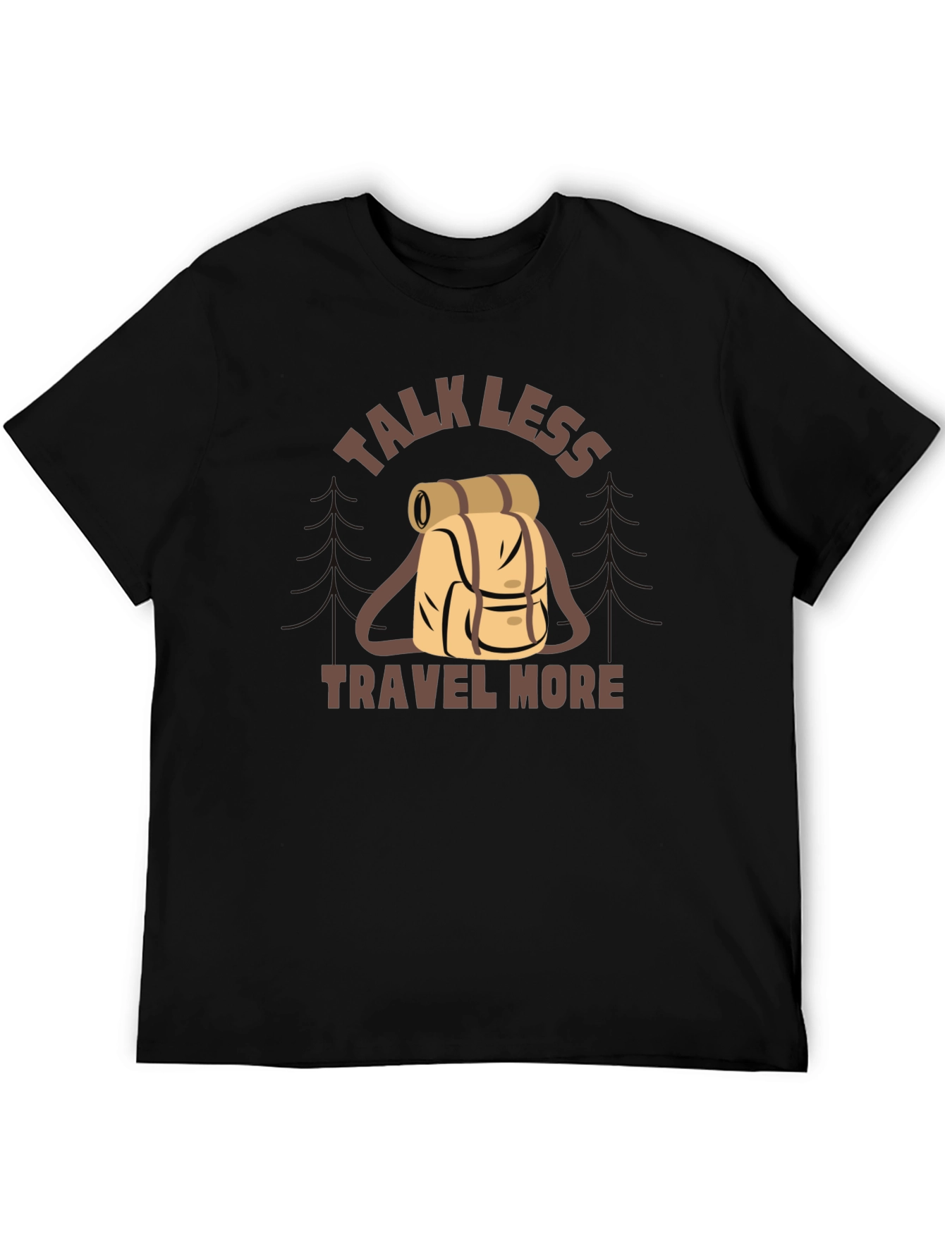 Black Talk Less Travel More Graphic Tee view 5
