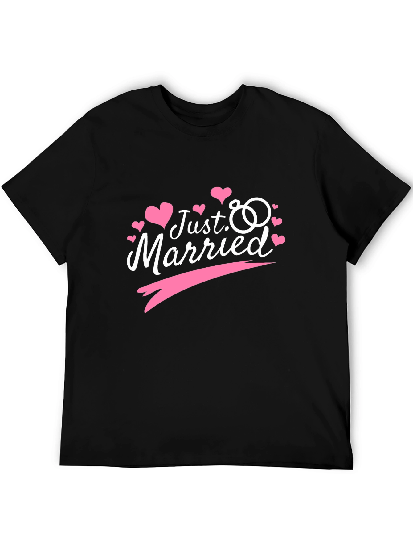 Just Married Graphic Tee - Black Wedding T-Shirt - 5