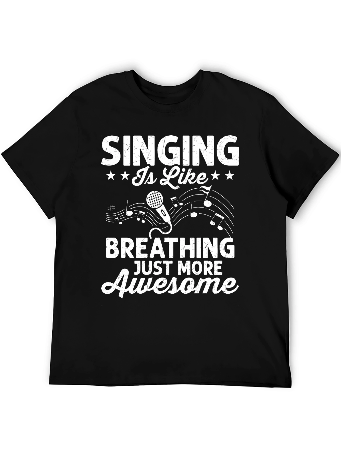 Black Singing is Like Breathing Awesome Black T-Shirt view 5