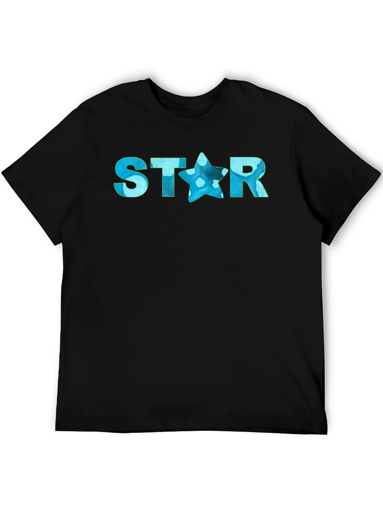 Black STAR Graphic Men's Black T-Shirt view 5
