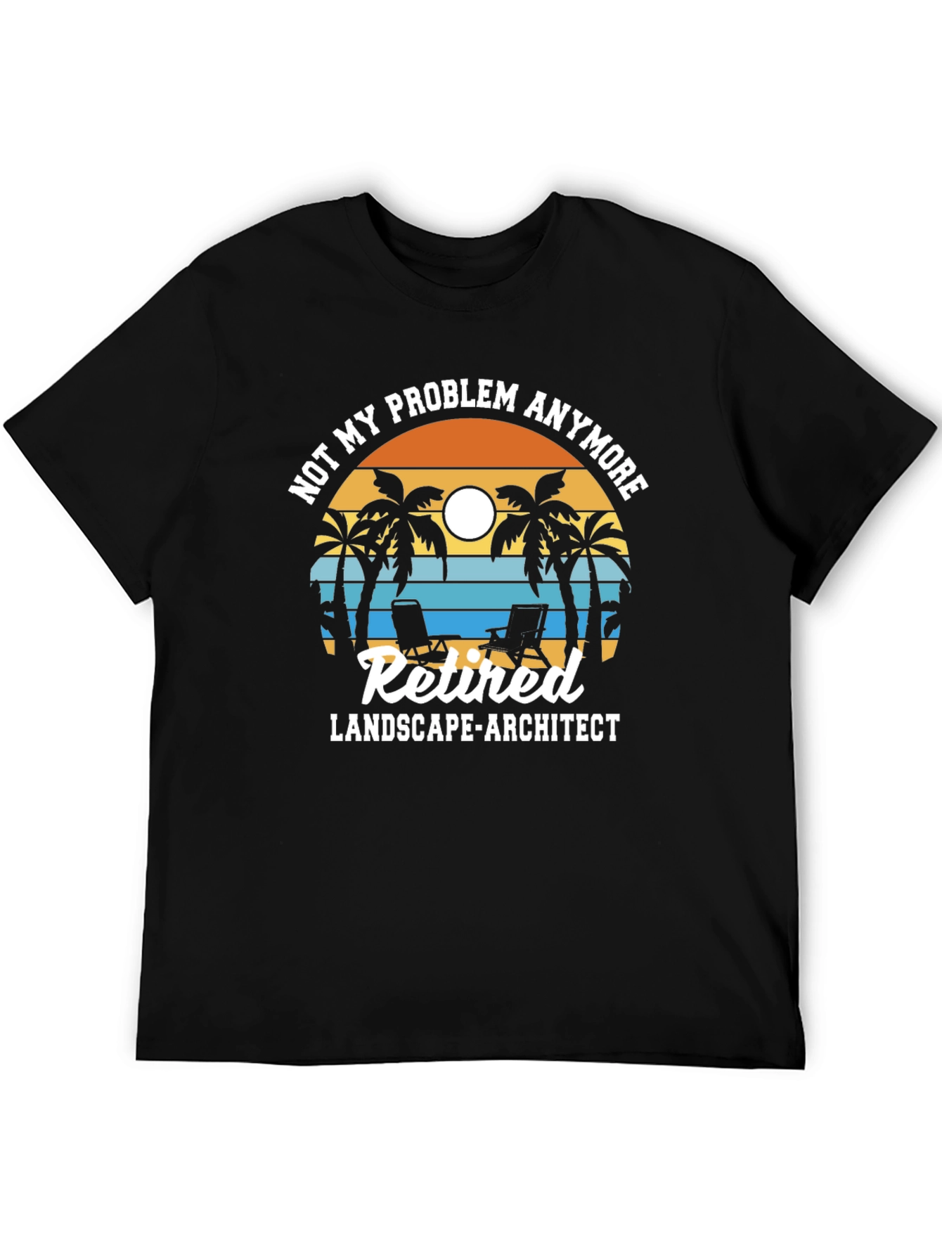 Black Retired Landscape Architect T-Shirt view 5