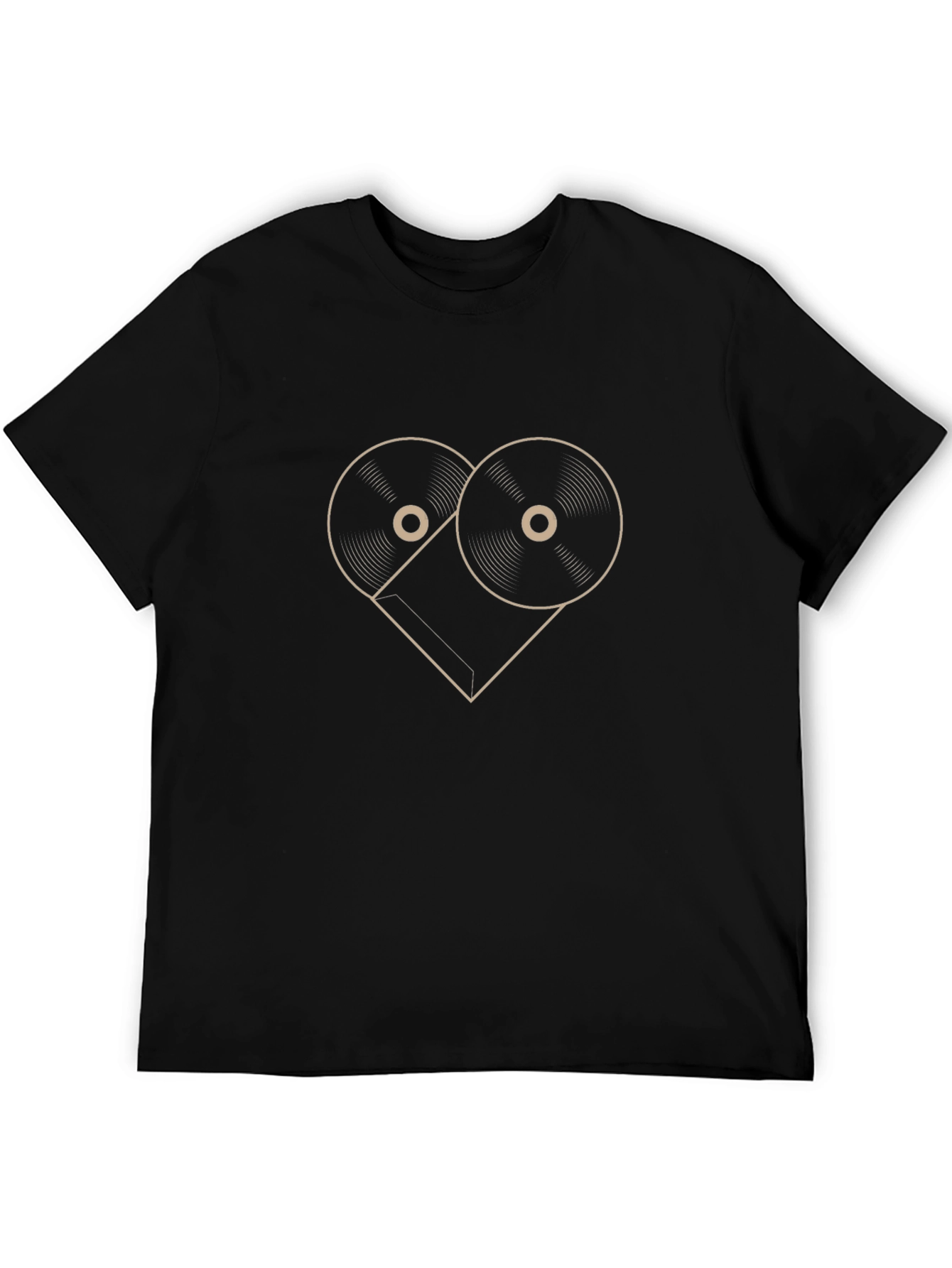 Black Vinyl Heartbeat Men's Graphic Tee view 5
