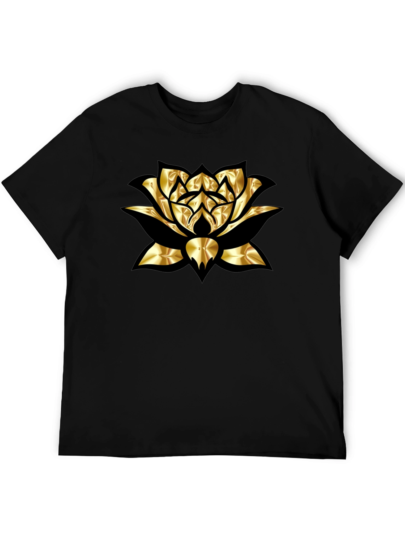 Black Golden Lotus Graphic Tee view 5