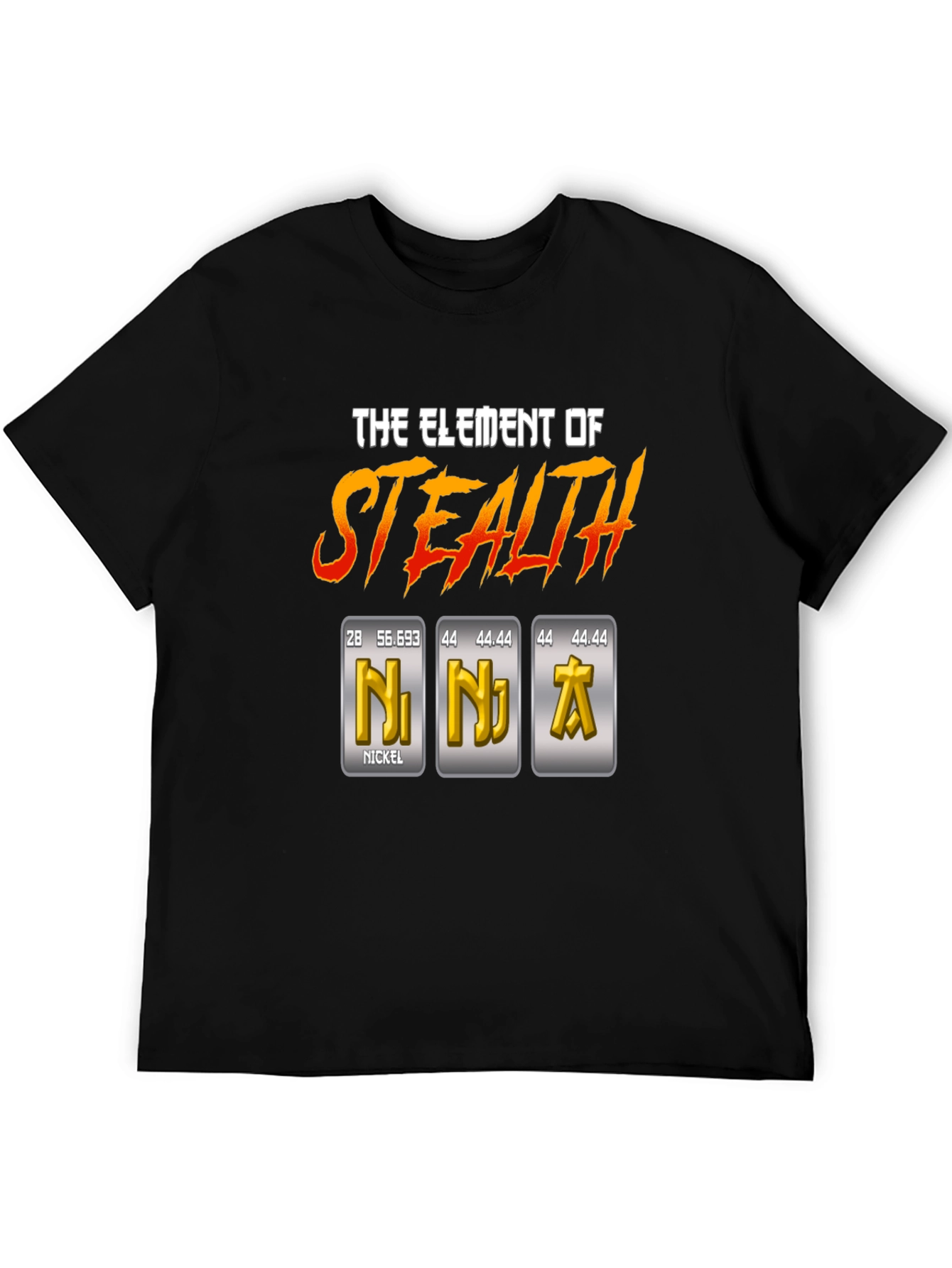 Black Element of Stealth T-Shirt - Ninja Periodic Table Pun view 5