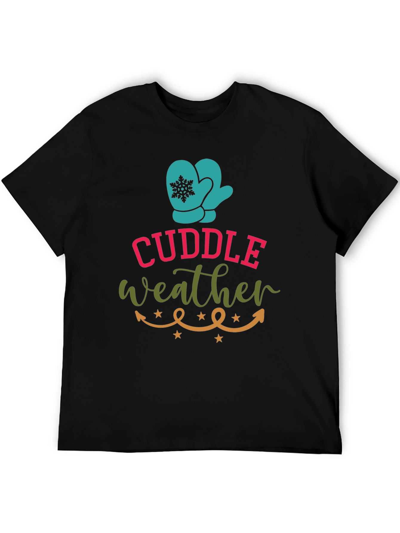 Black Cuddle Weather T-Shirt Winter Fun view 5
