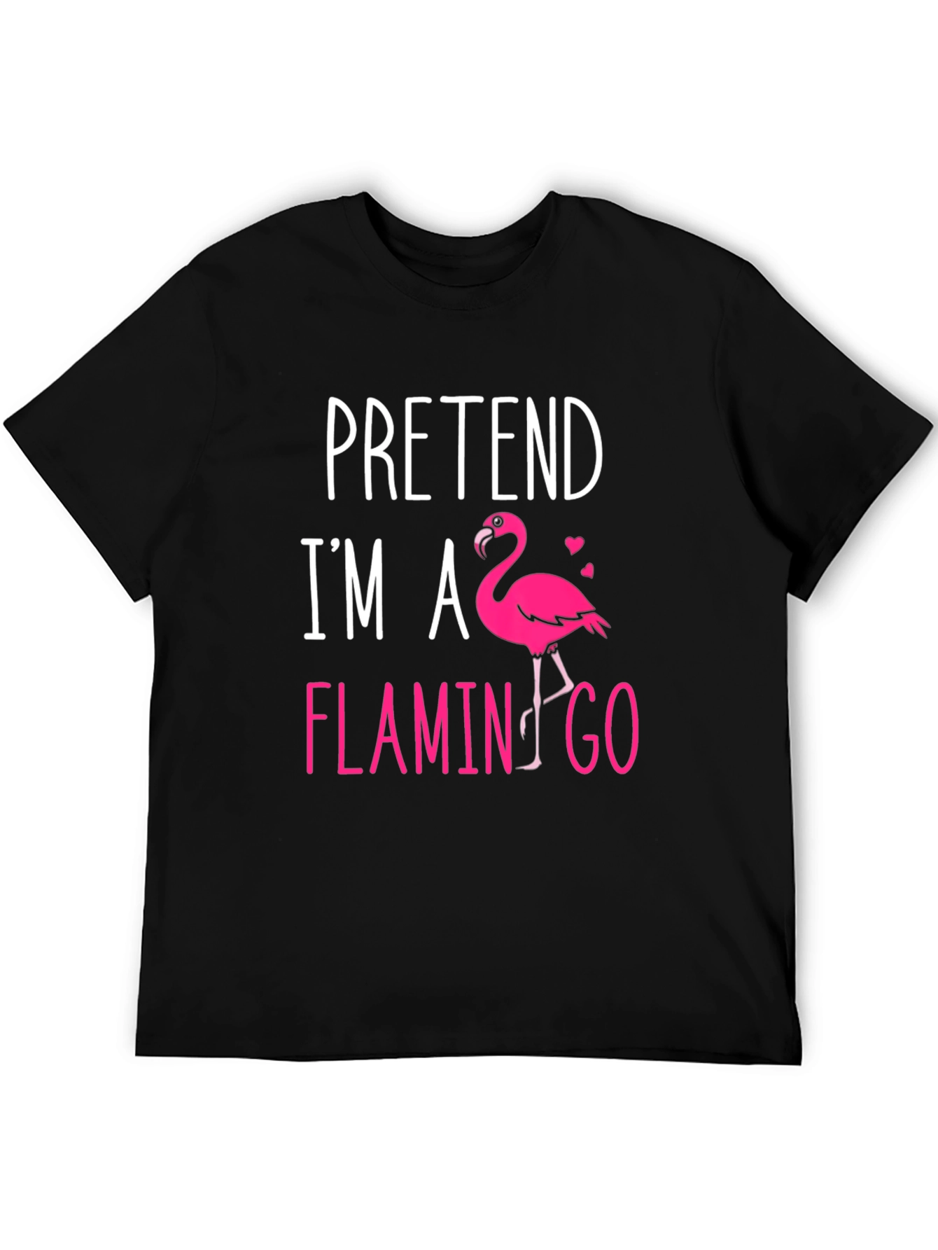 Black Pretend I'm A Flamingo T-Shirt view 5