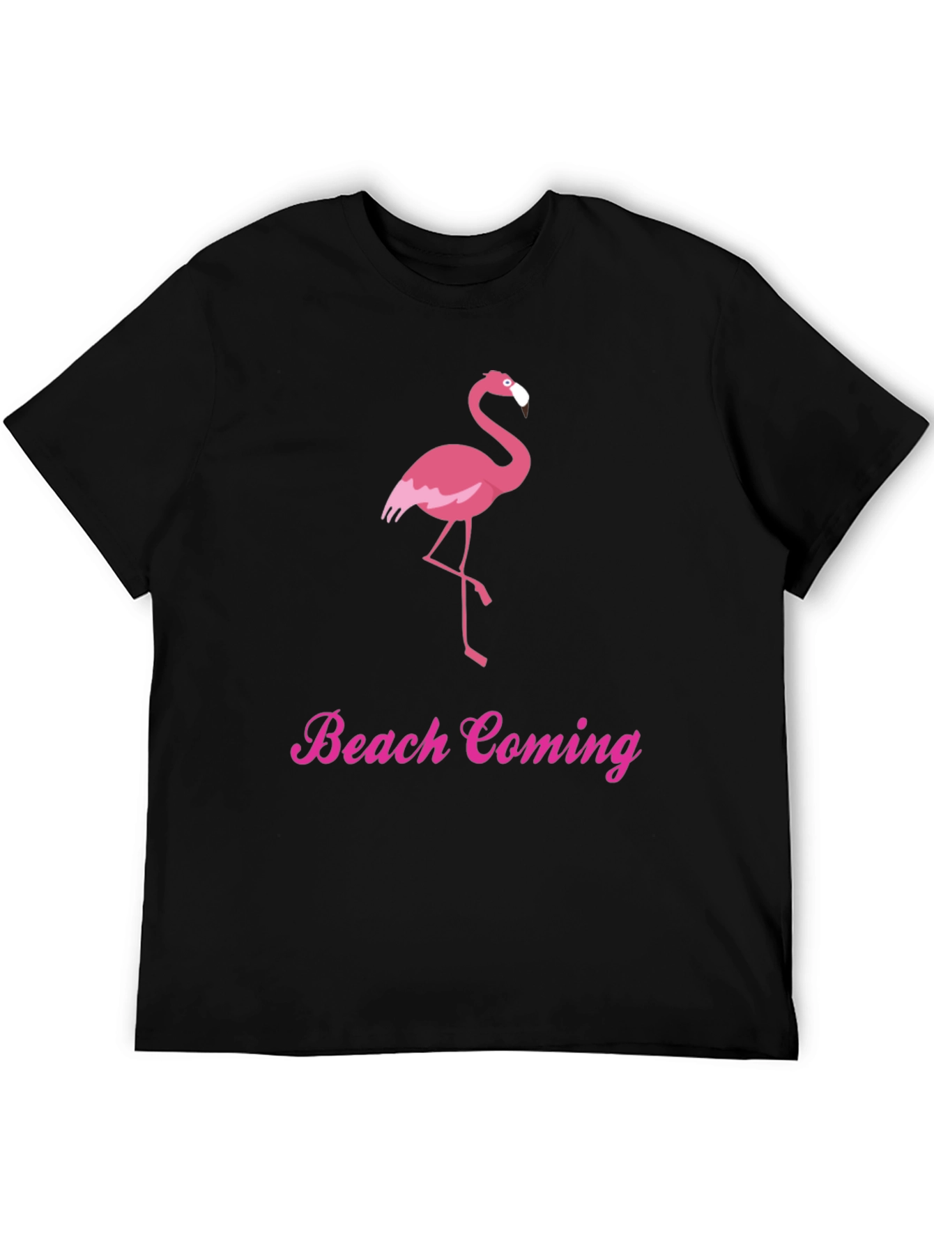 Black Beach Coming Flamingo T-Shirt view 5