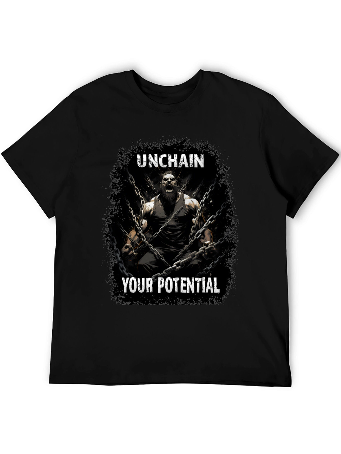 Black Unchain Your Potential Graphic T-Shirt - Black view 5