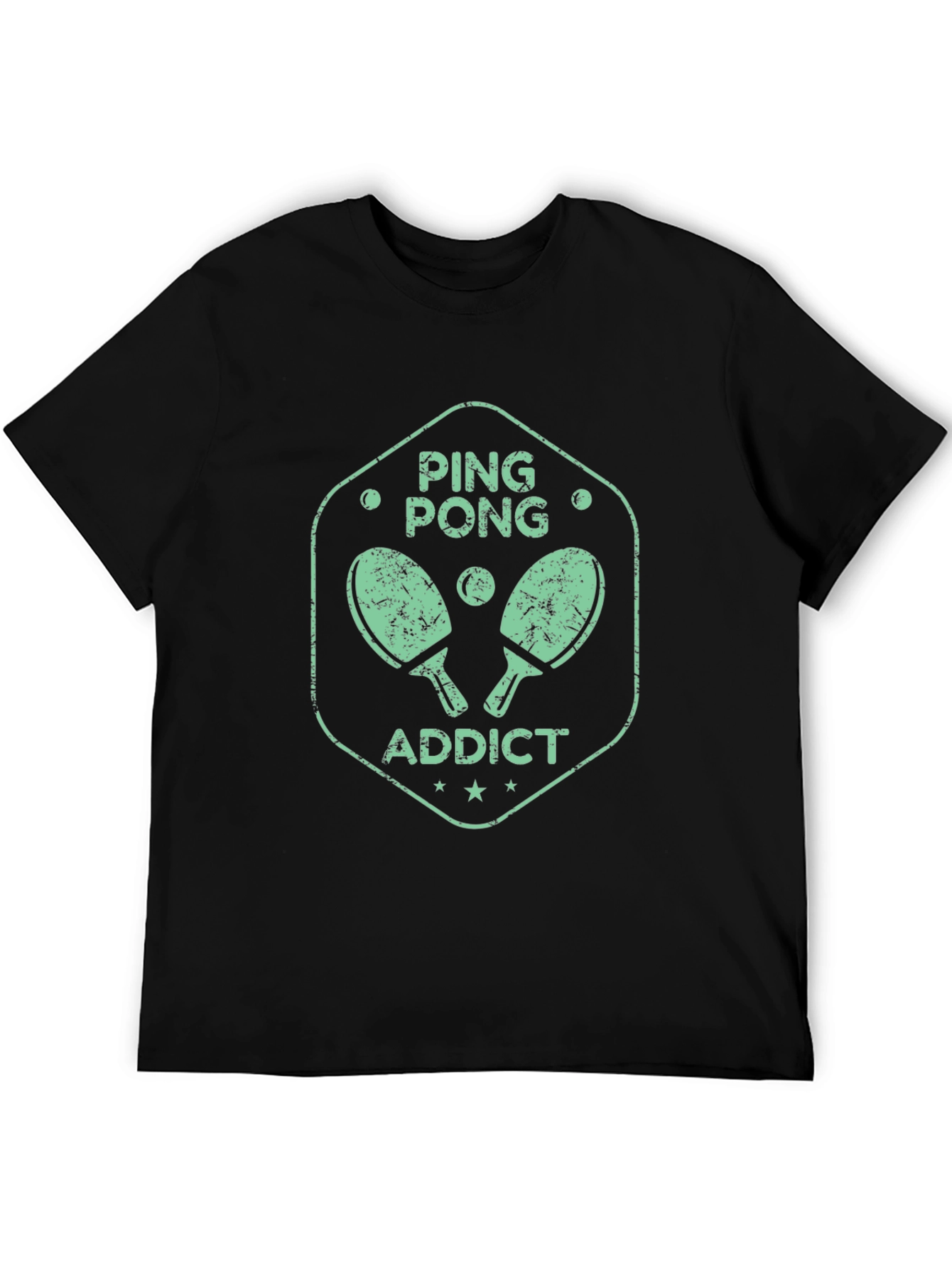 Black Ping Pong Addict Graphic T-Shirt view 5