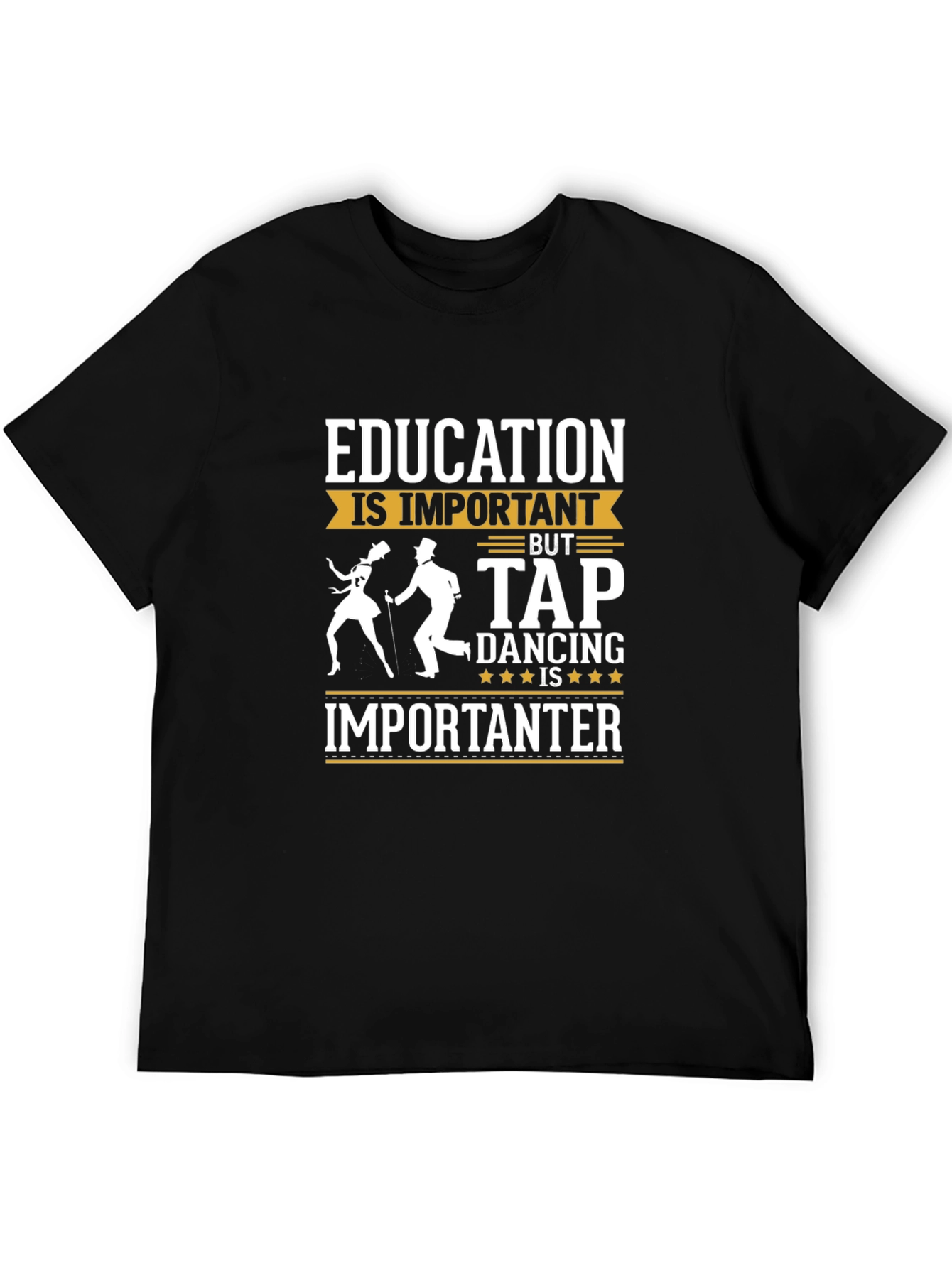Black Education vs Tap Dancing Black T-Shirt view 5