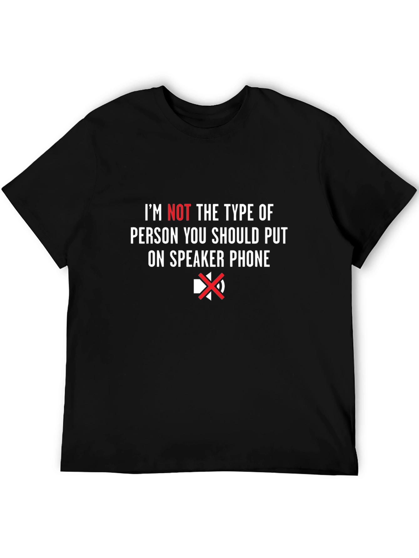 Black Speaker Phone T-Shirt Funny Sarcastic Tee view 5