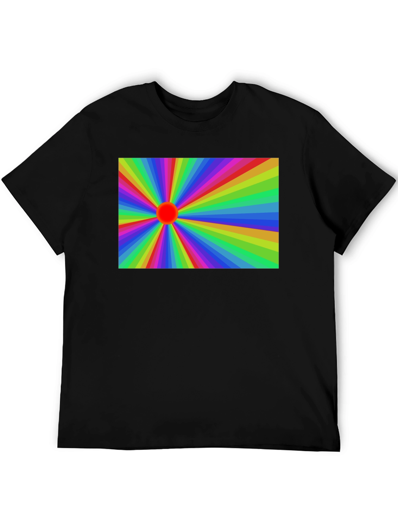 Black Retro Rainbow Burst Graphic Tee - Black view 5