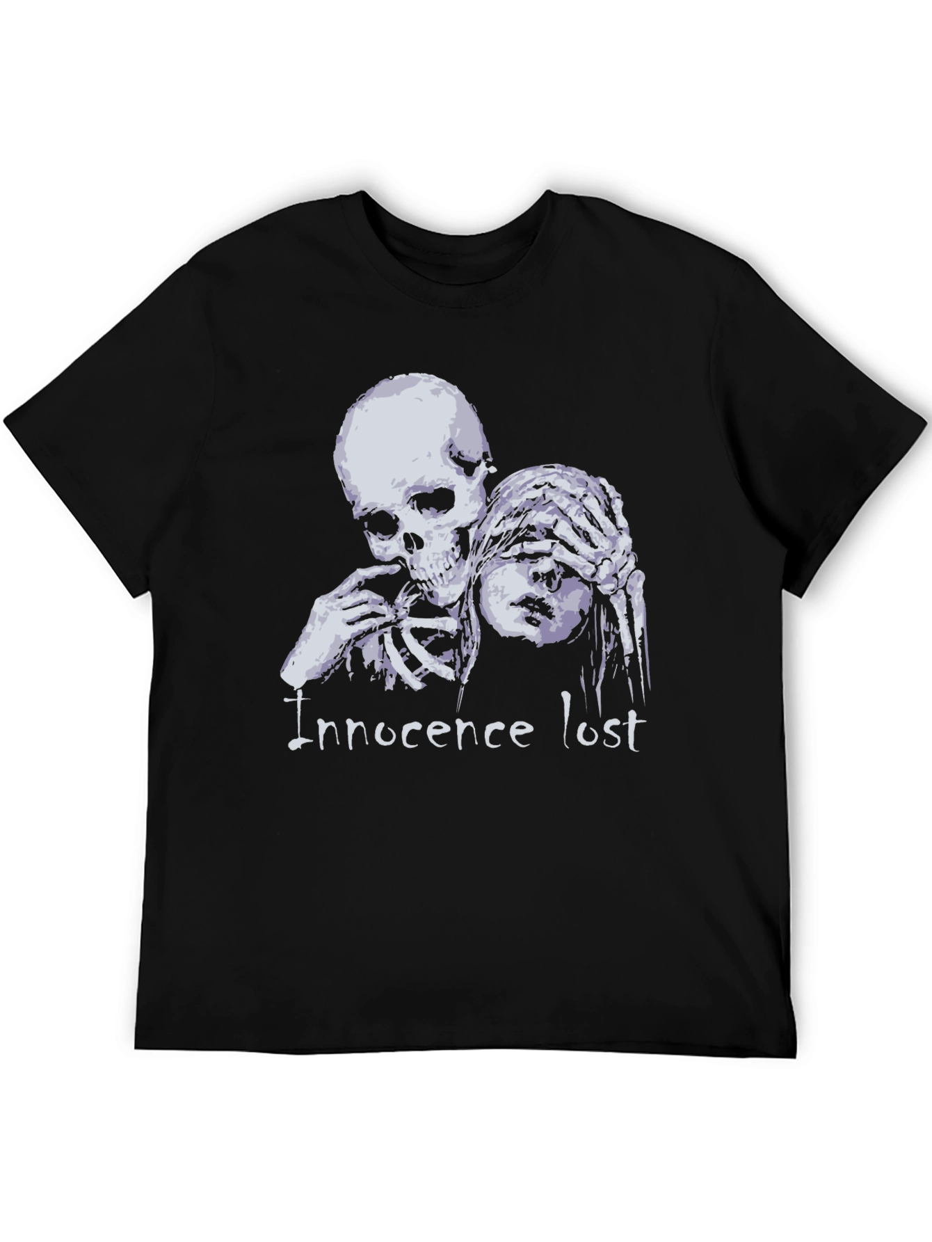 Black Innocence Lost Graphic Tee - Edgy Dark Humor Shirt view 5
