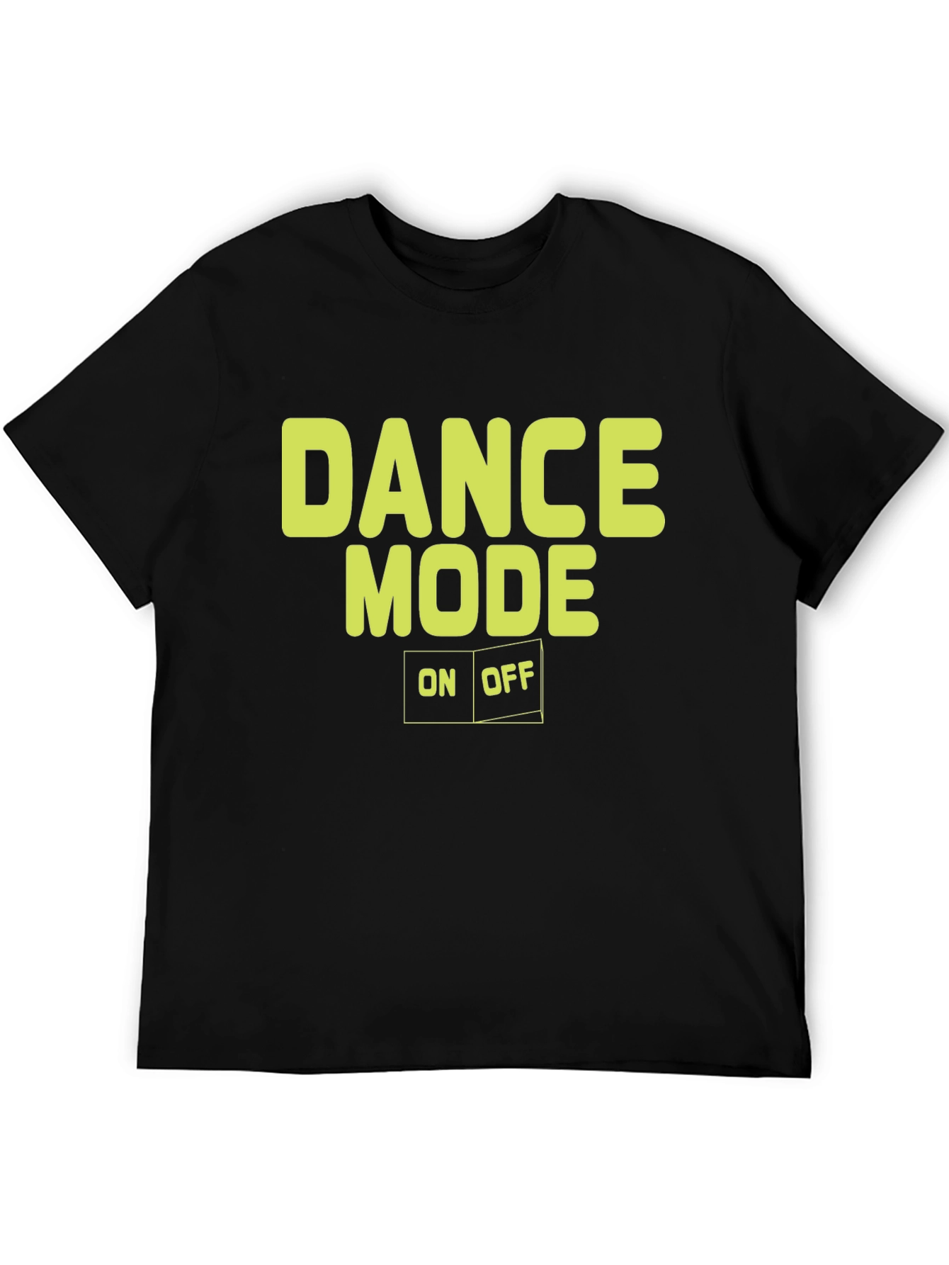 Black Dance Mode On/Off Graphic Tee - Black Cotton T-Shirt view 5
