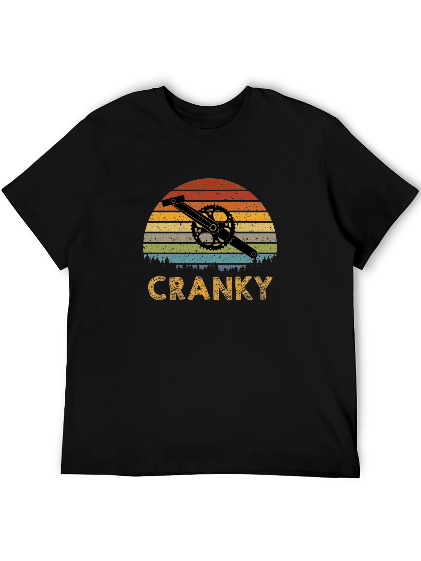 Black Cranky Retro Bike T-Shirt view 5