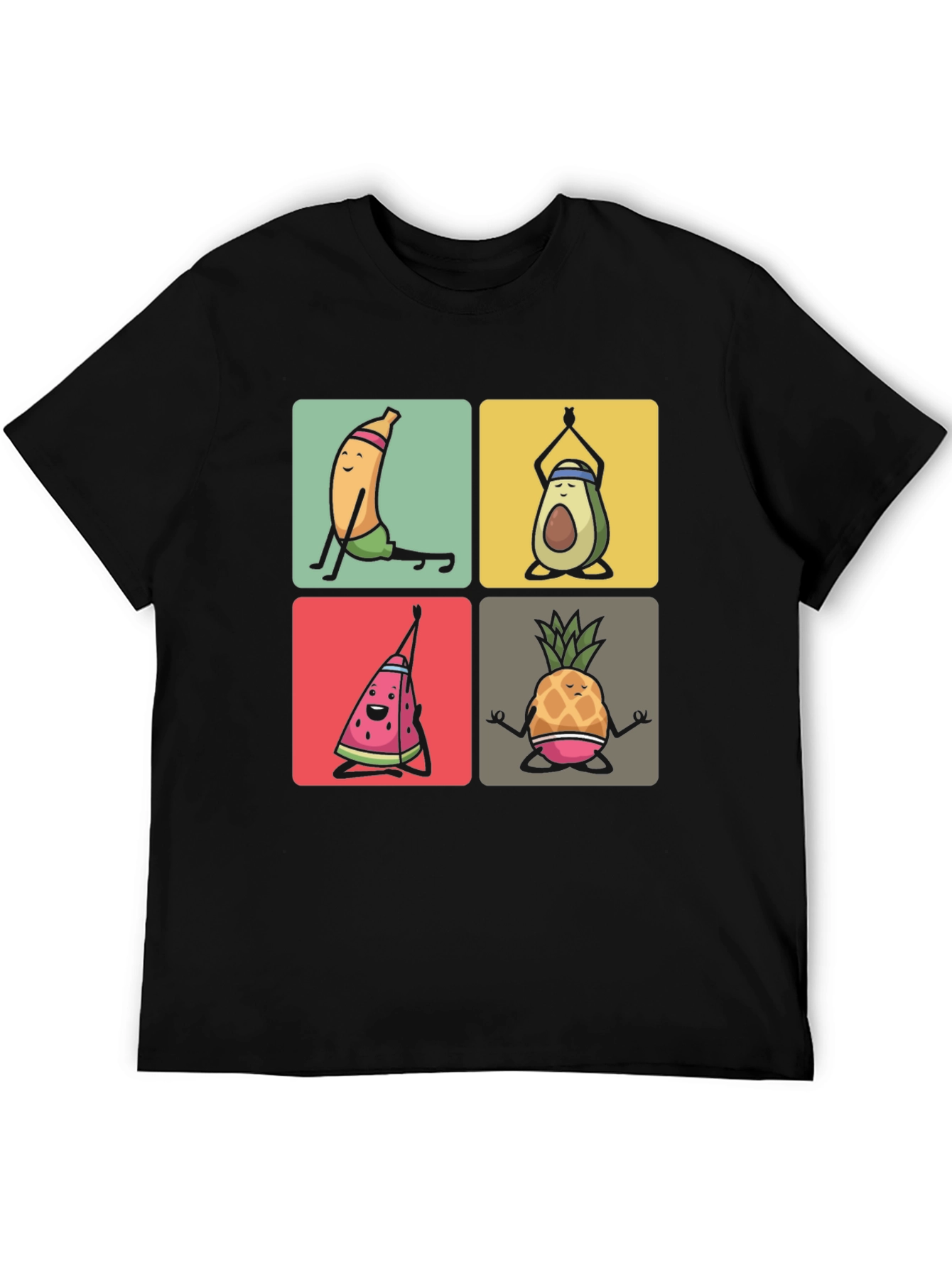 Black Yoga Fruit T-Shirt - Quirky & Comfortable Tee view 5