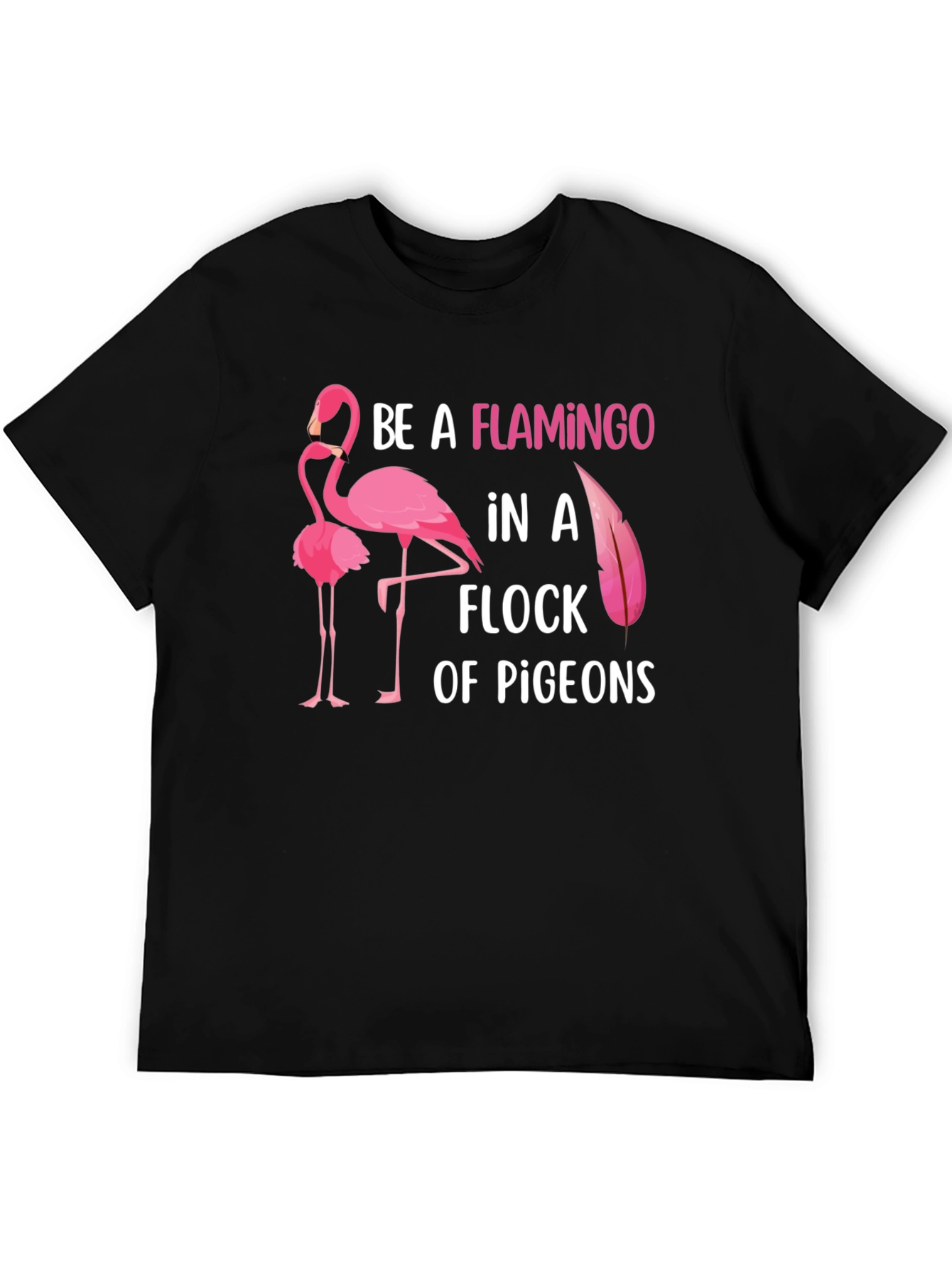 Black Be a Flamingo Graphic T-Shirt view 5