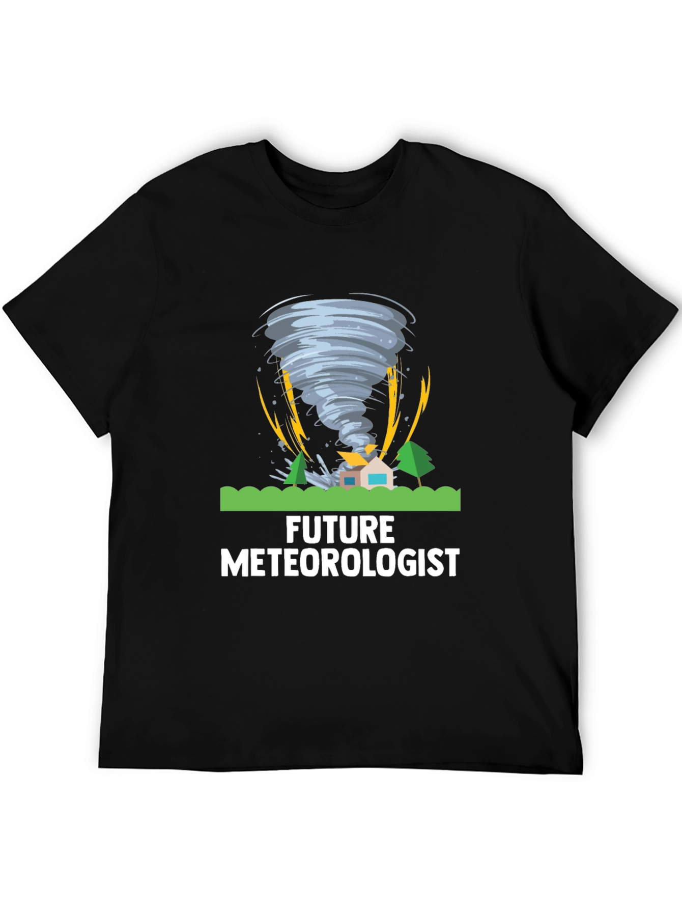Black Future Meteorologist Tornado Graphic T-Shirt view 5
