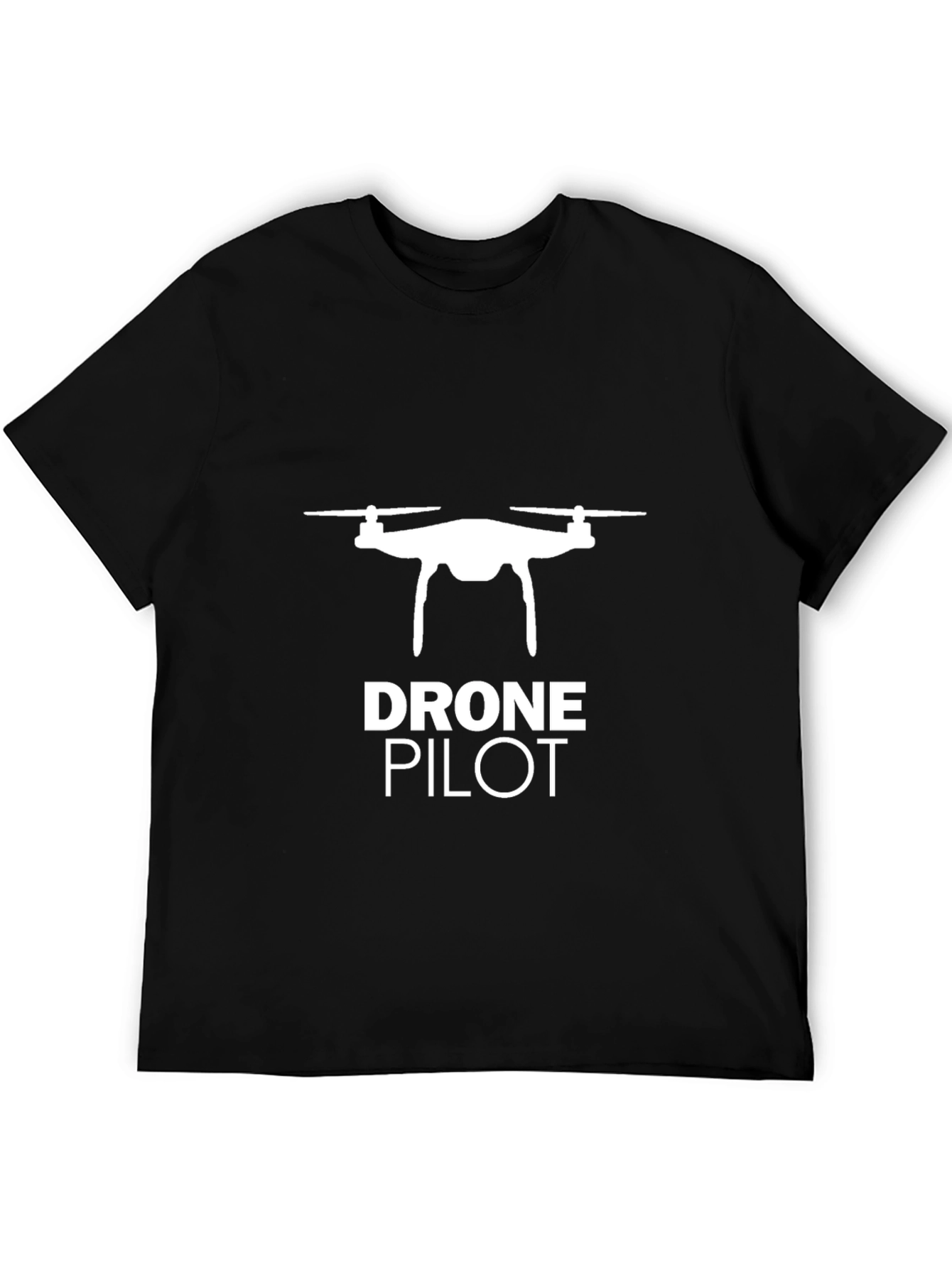 Black Drone Pilot Graphic T-Shirt - Black Crew Neck view 5