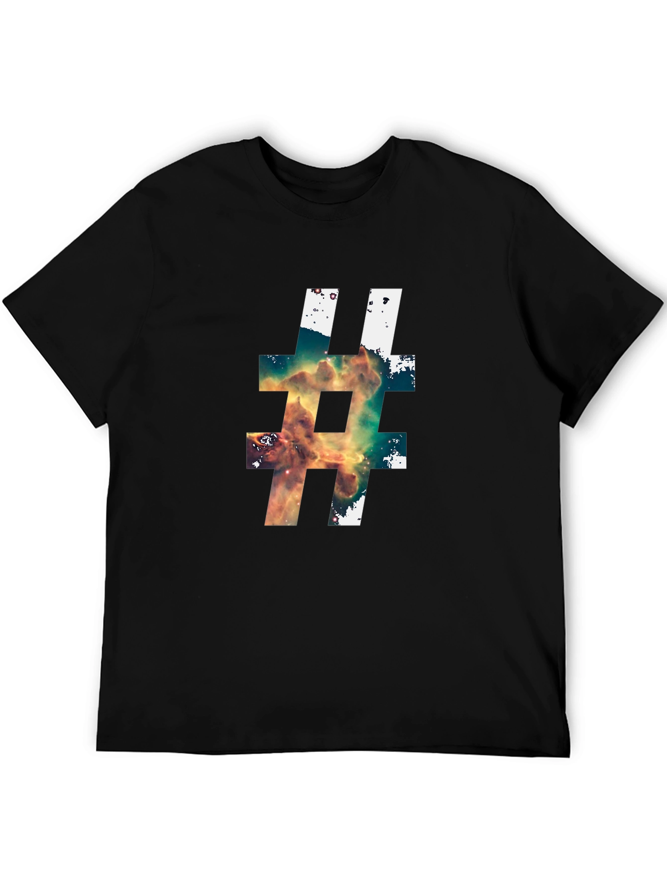 Black Nebula Hashtag Black T-Shirt view 5
