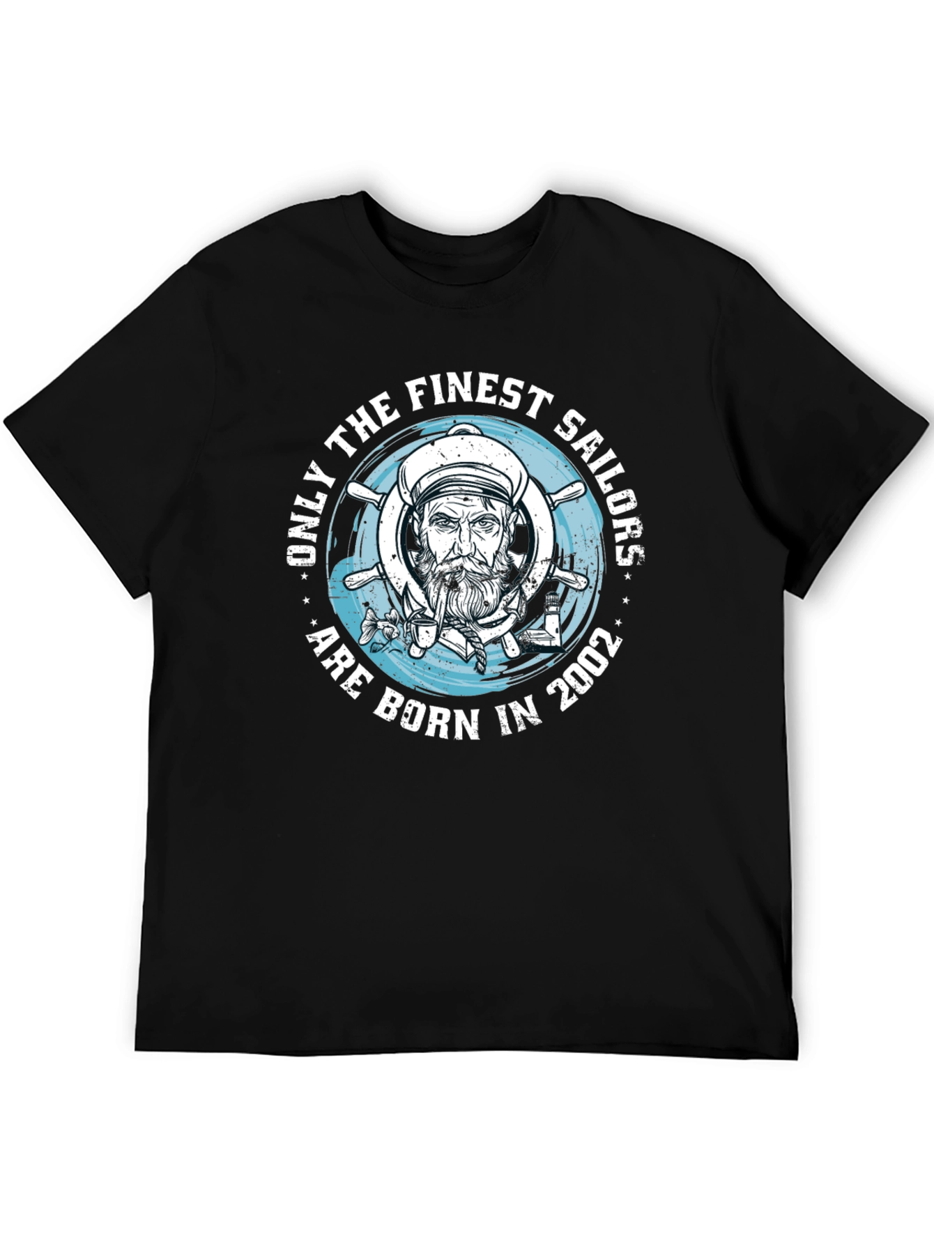 Black Finest Sailors Born in 2002 T-Shirt view 5