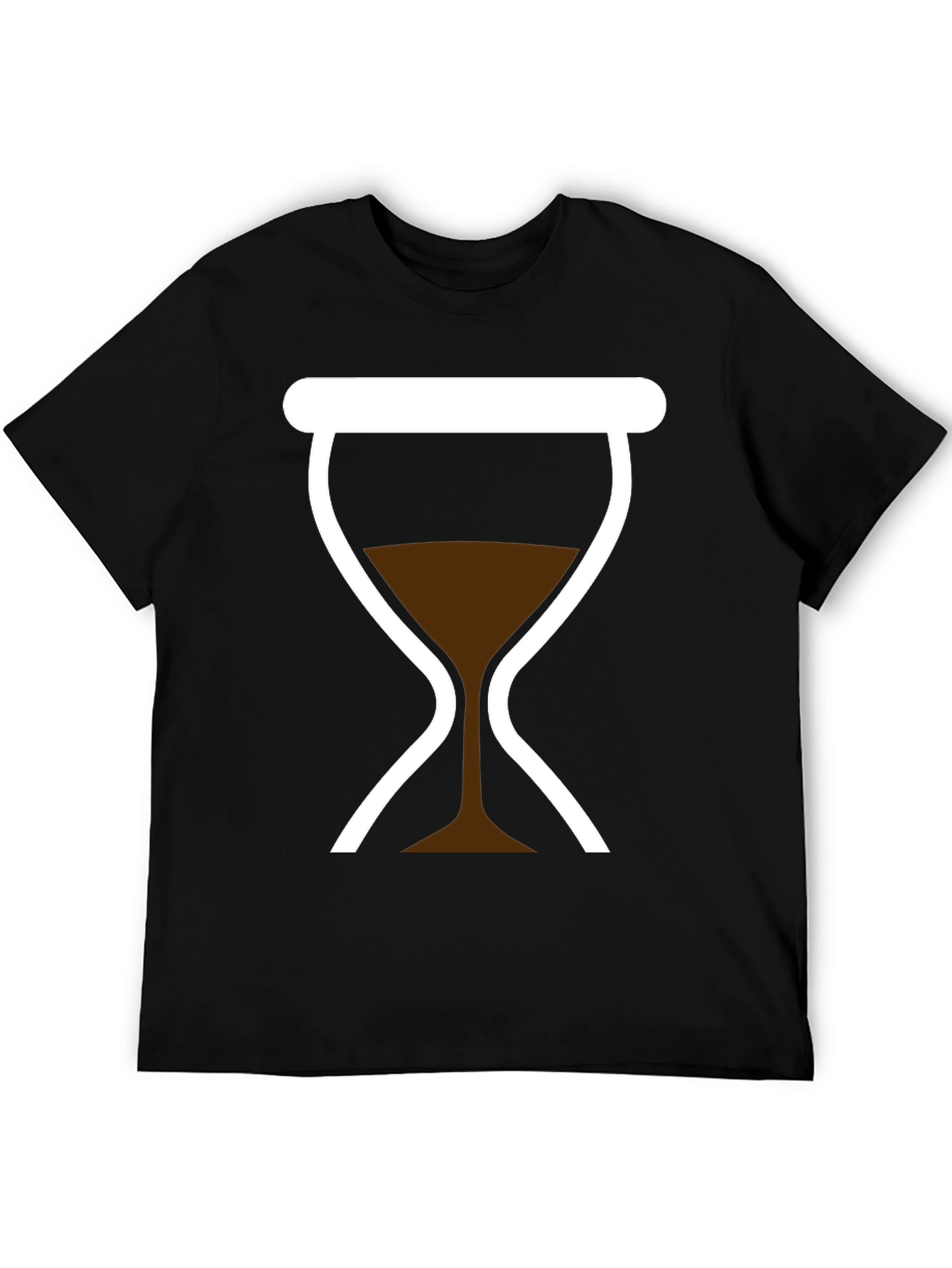 Black Stylish Hourglass Graphic Tee - Classic Design, Black Shirt view 5