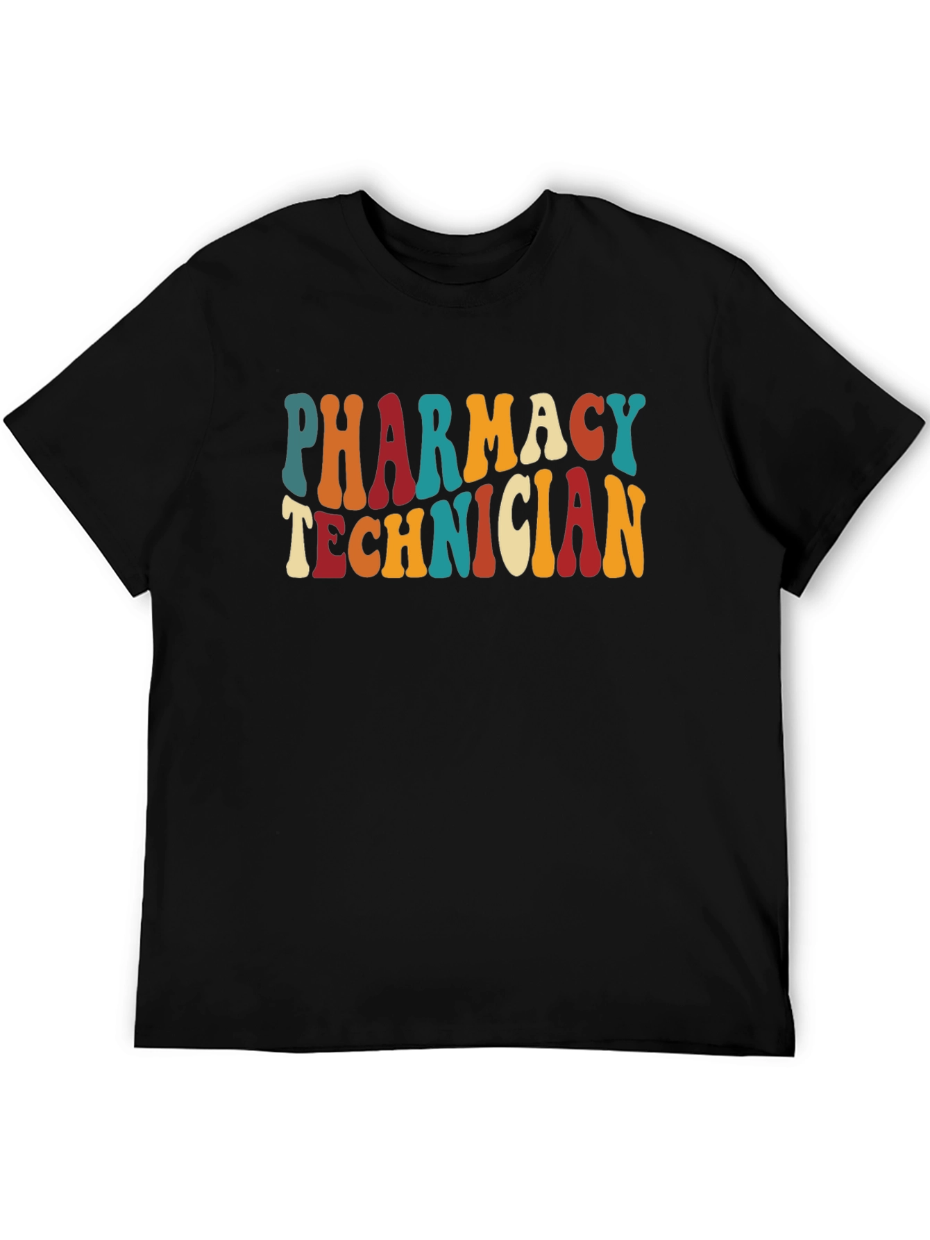 Black Pharmacy Technician Retro T-Shirt view 5