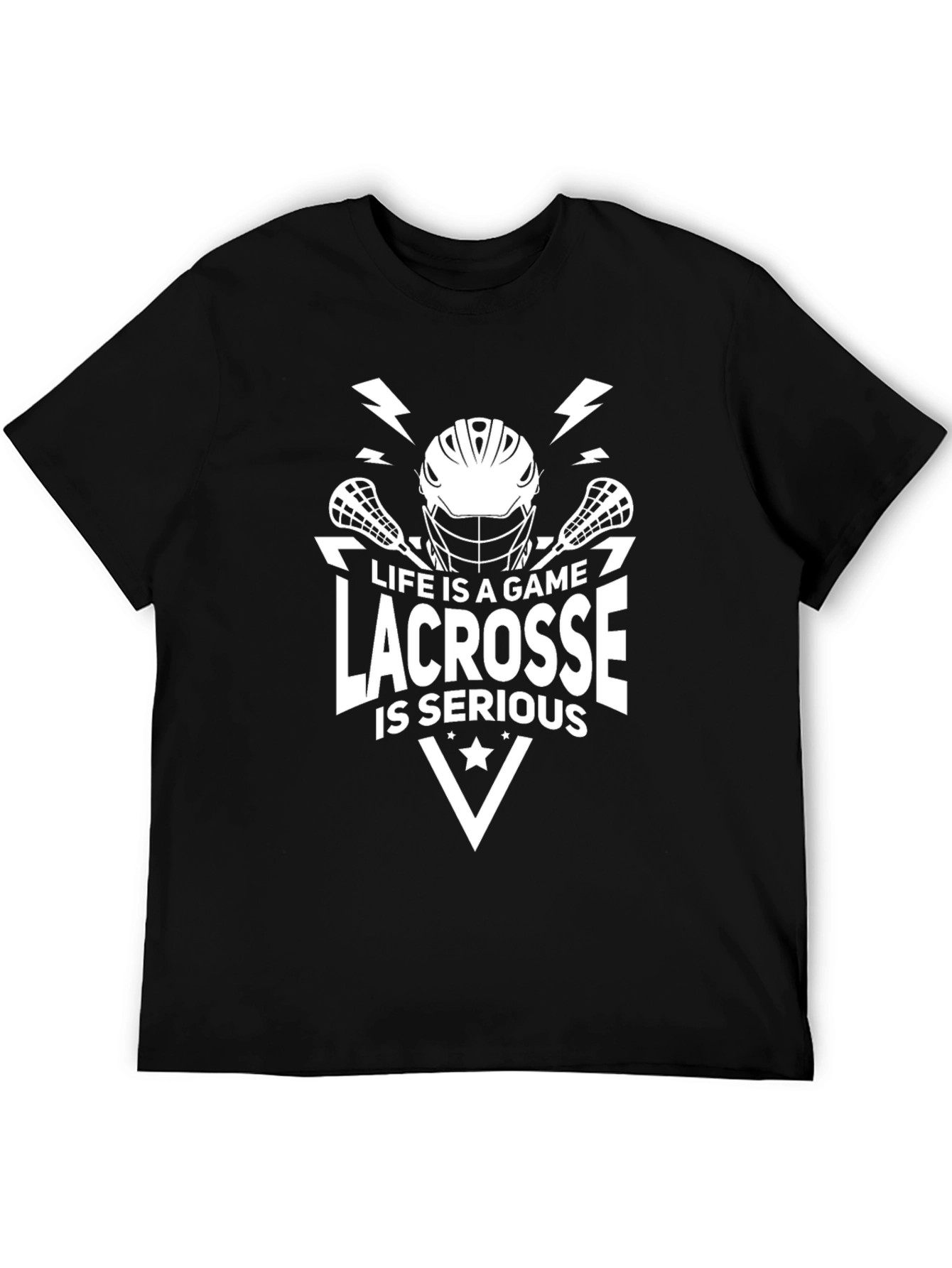 Black Life is a Game Lacrosse T-Shirt view 5