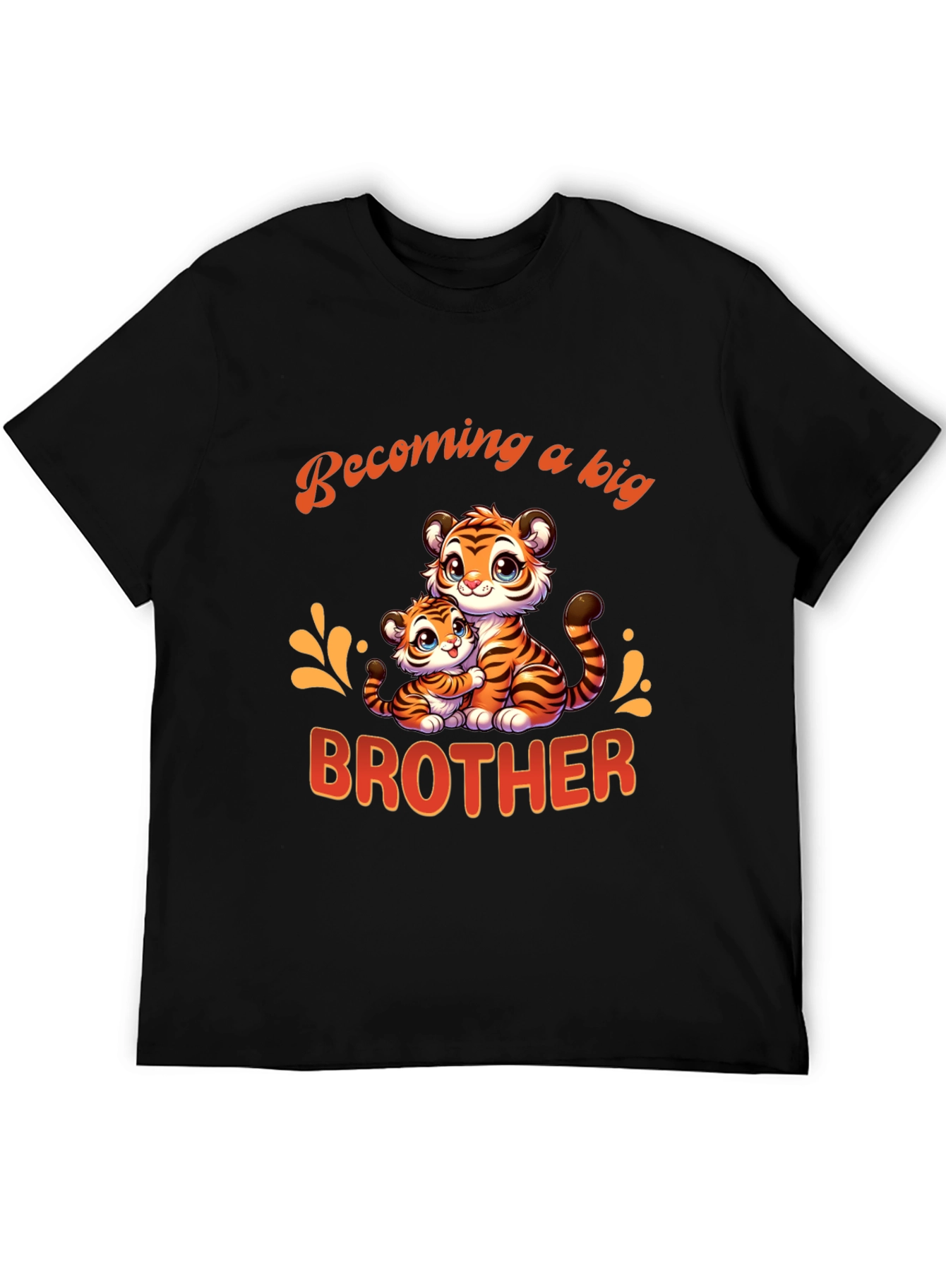 Black Becoming a Big Brother Tiger Graphic T-Shirt view 5