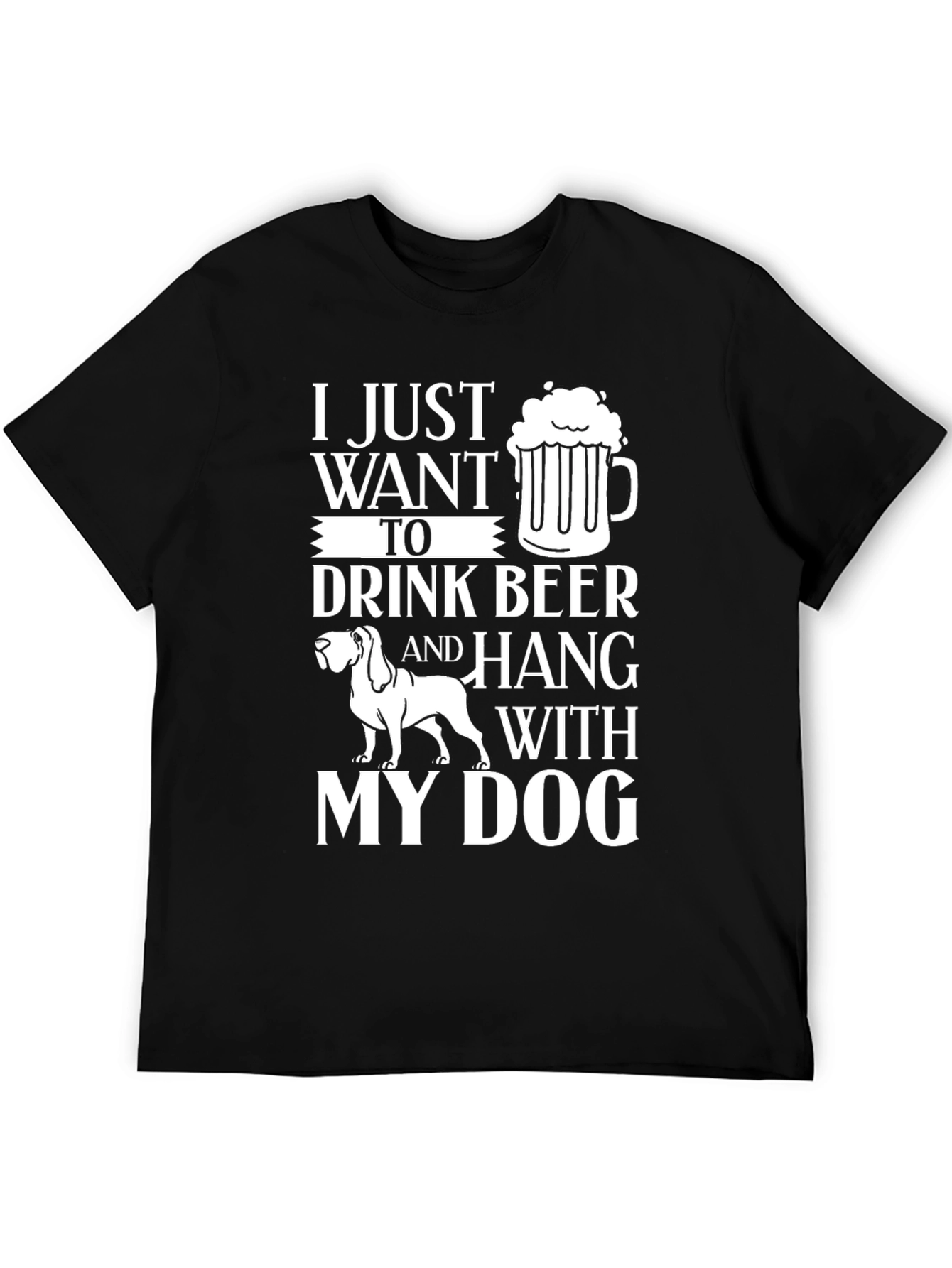 Black Drink Beer and Hang with Dog T-Shirt view 5