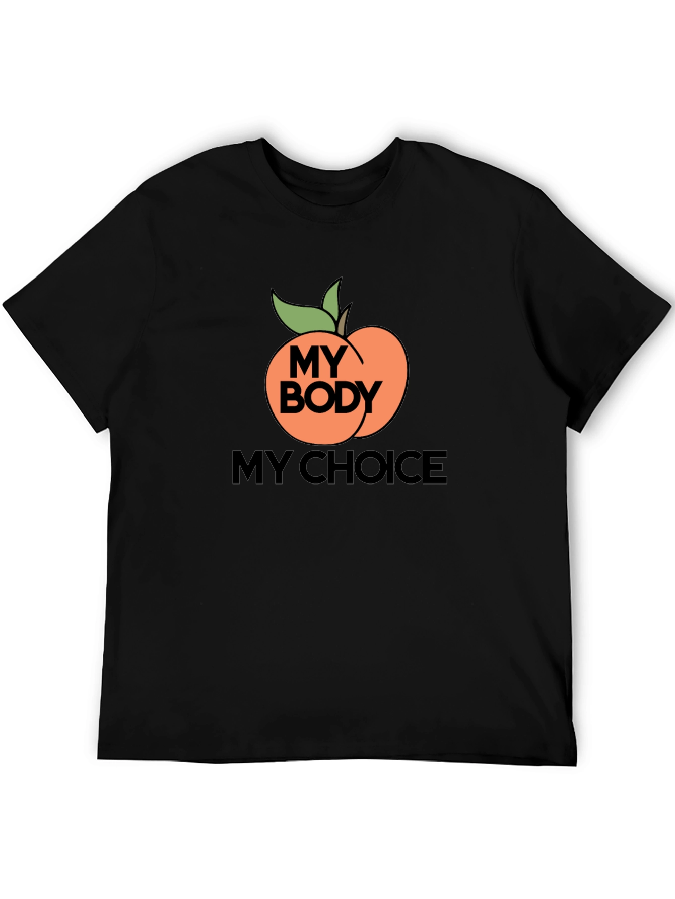Black My Body My Choice Peach Graphic Tee view 5