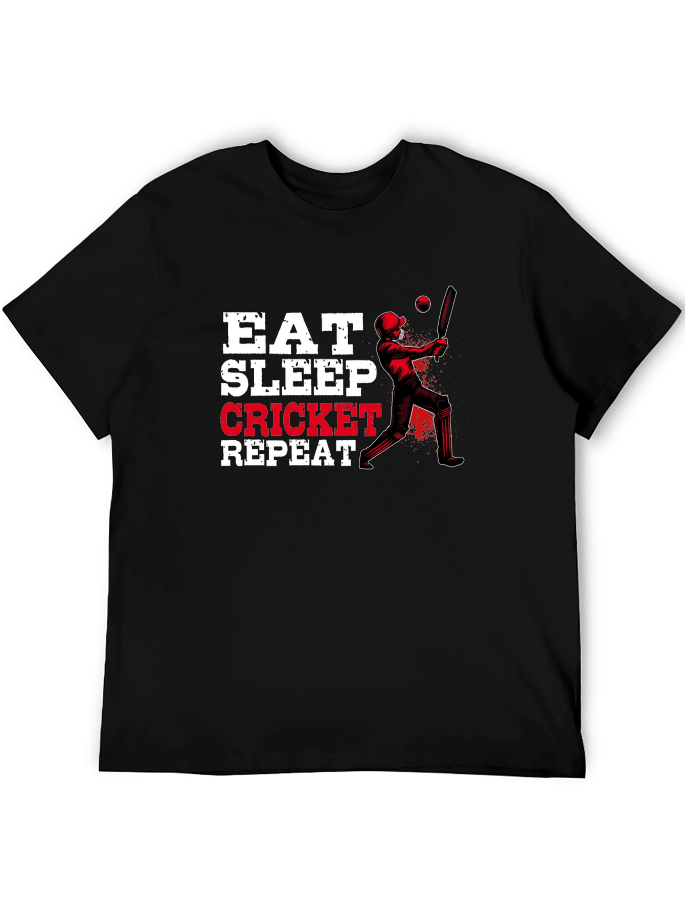 Eat Sleep Cricket Repeat Graphic Tee - 5