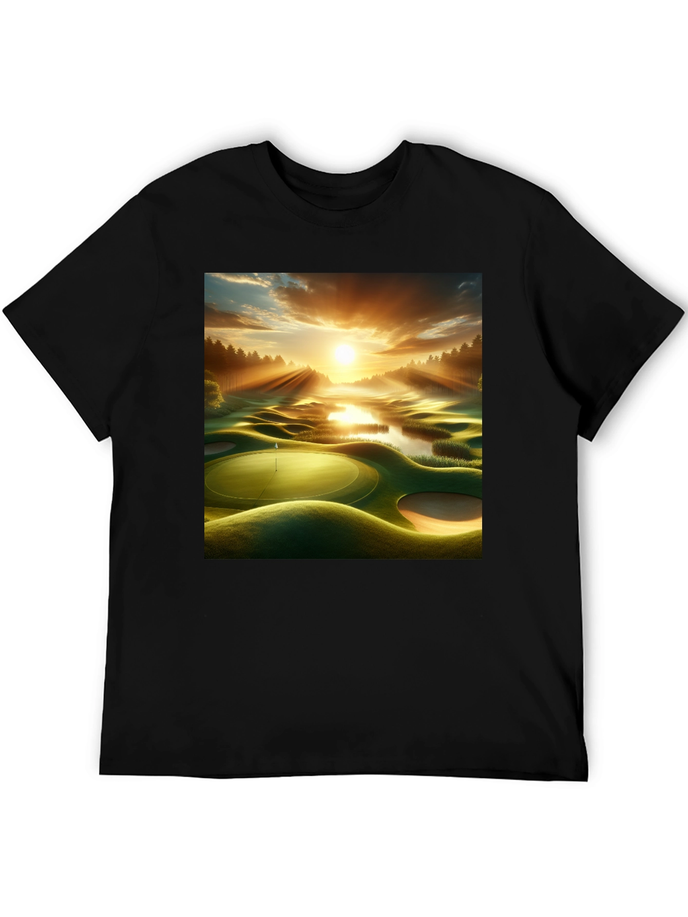 Black Scenic Golf Course T-Shirt view 5