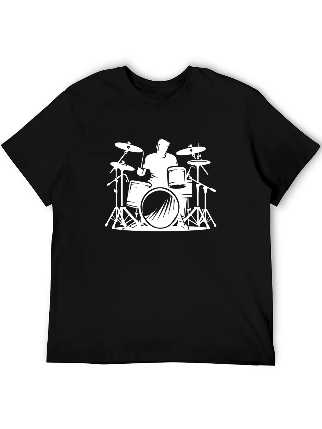 Black Drummer Graphic Tee - Black Cotton T-Shirt view 5