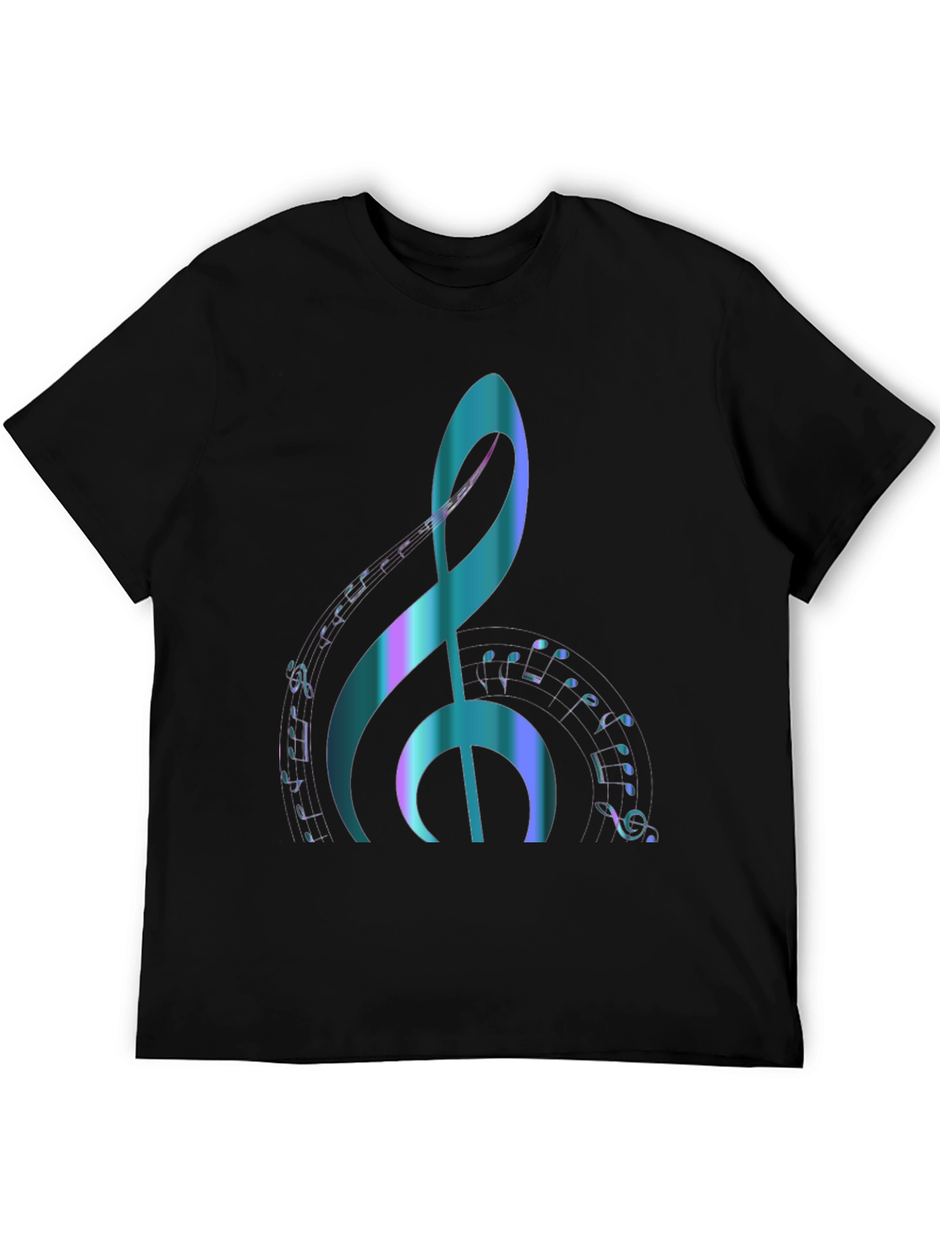 Black Music Note Graphic Tee - Stylish & Comfortable Black T-Shirt view 5