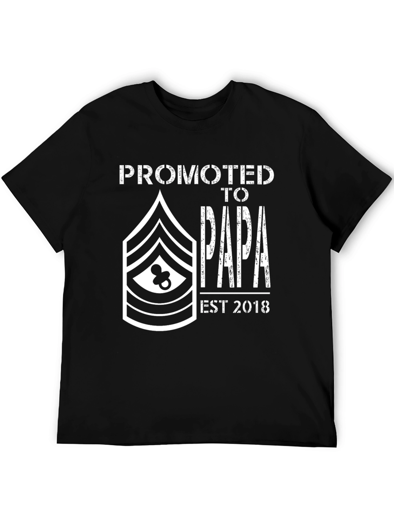 Black Promoted to Papa EST 2018 Graphic Tee view 5