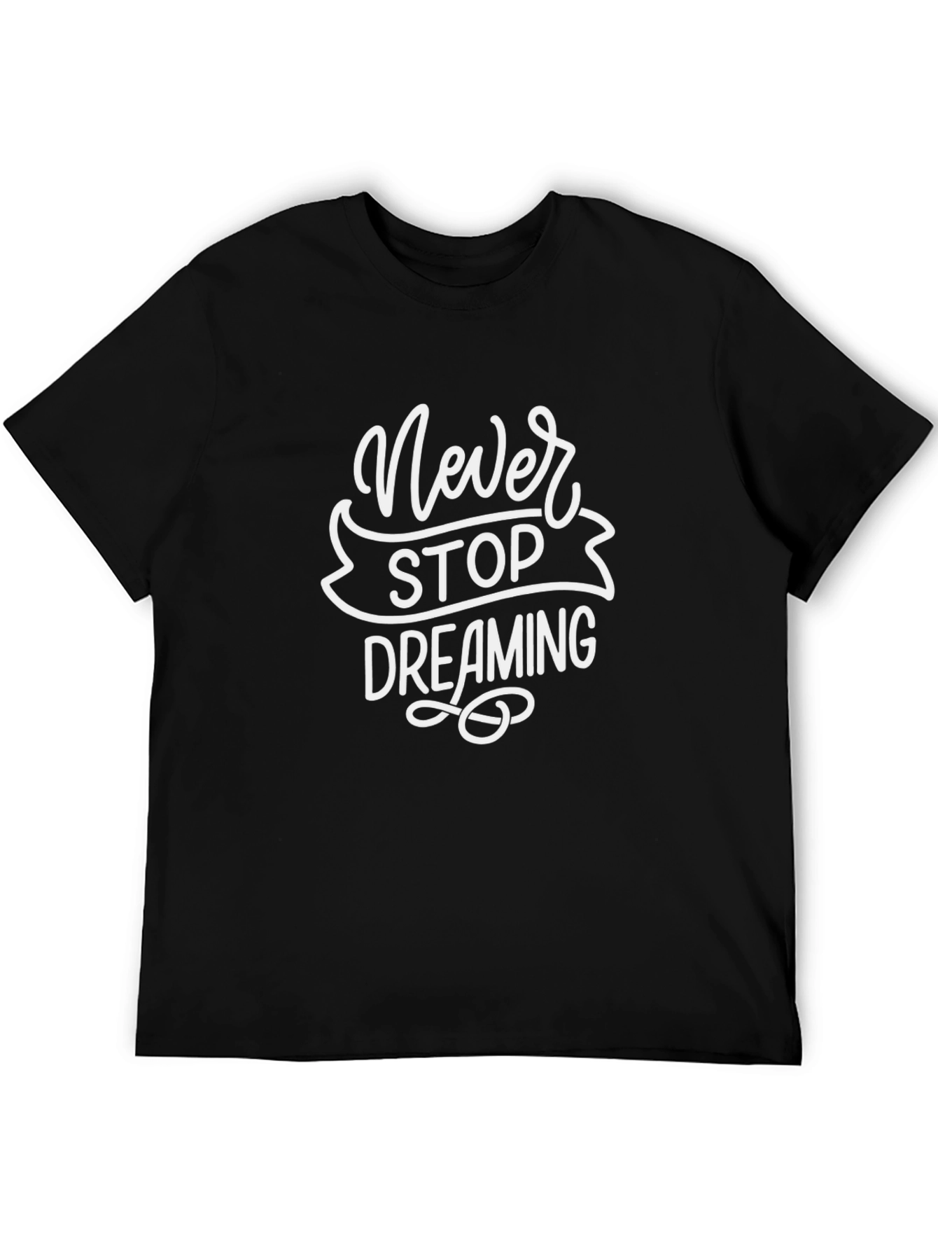 Black Never Stop Dreaming Graphic Tee - Black Cotton T-Shirt view 5